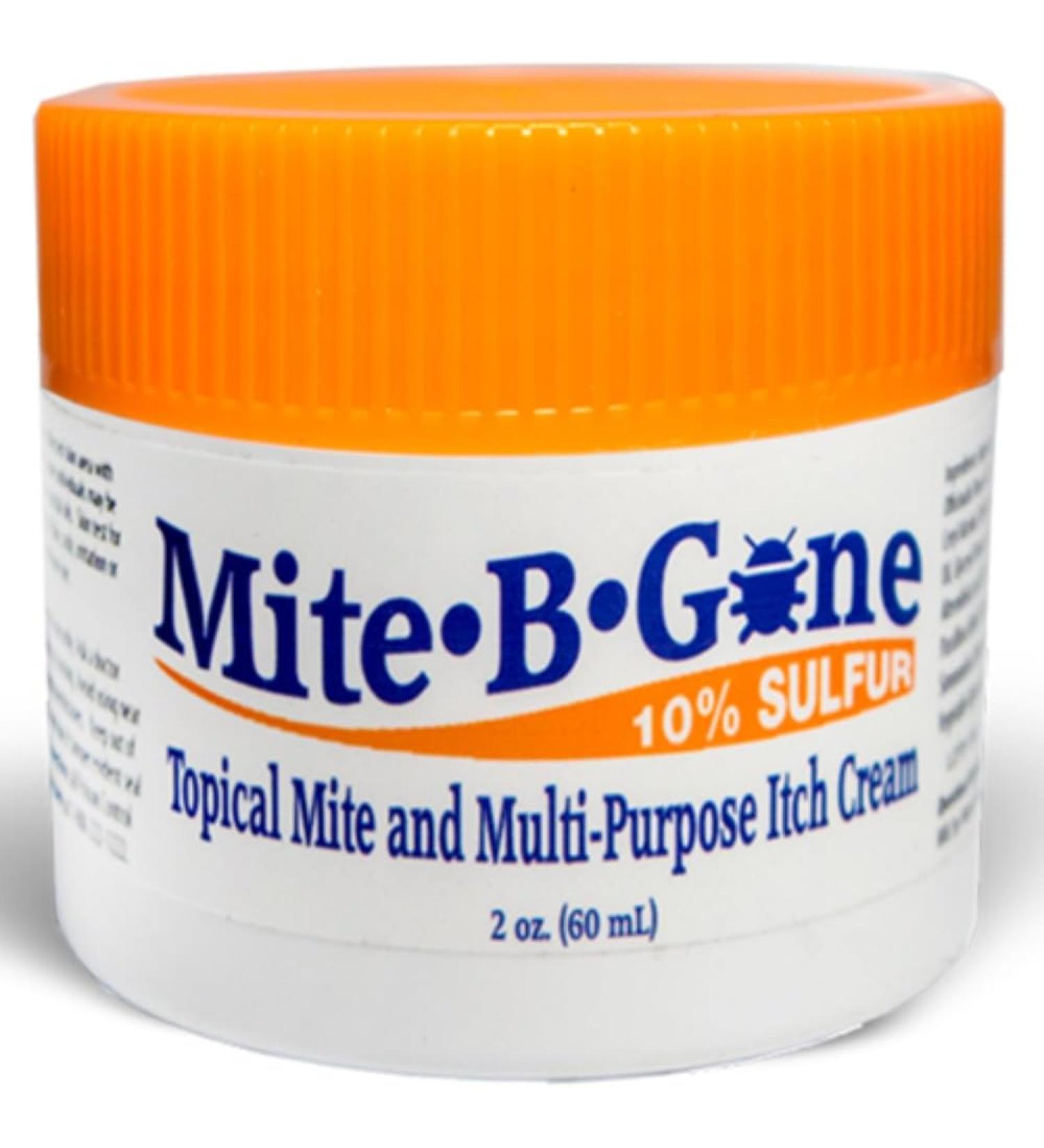 Mite-B-Gone 10% Sulfur Cream 2oz for Itch Relief - Fast & Effective All-Natural Blend for Bites, Acne, Redness - Buy Online on GoSupps.com