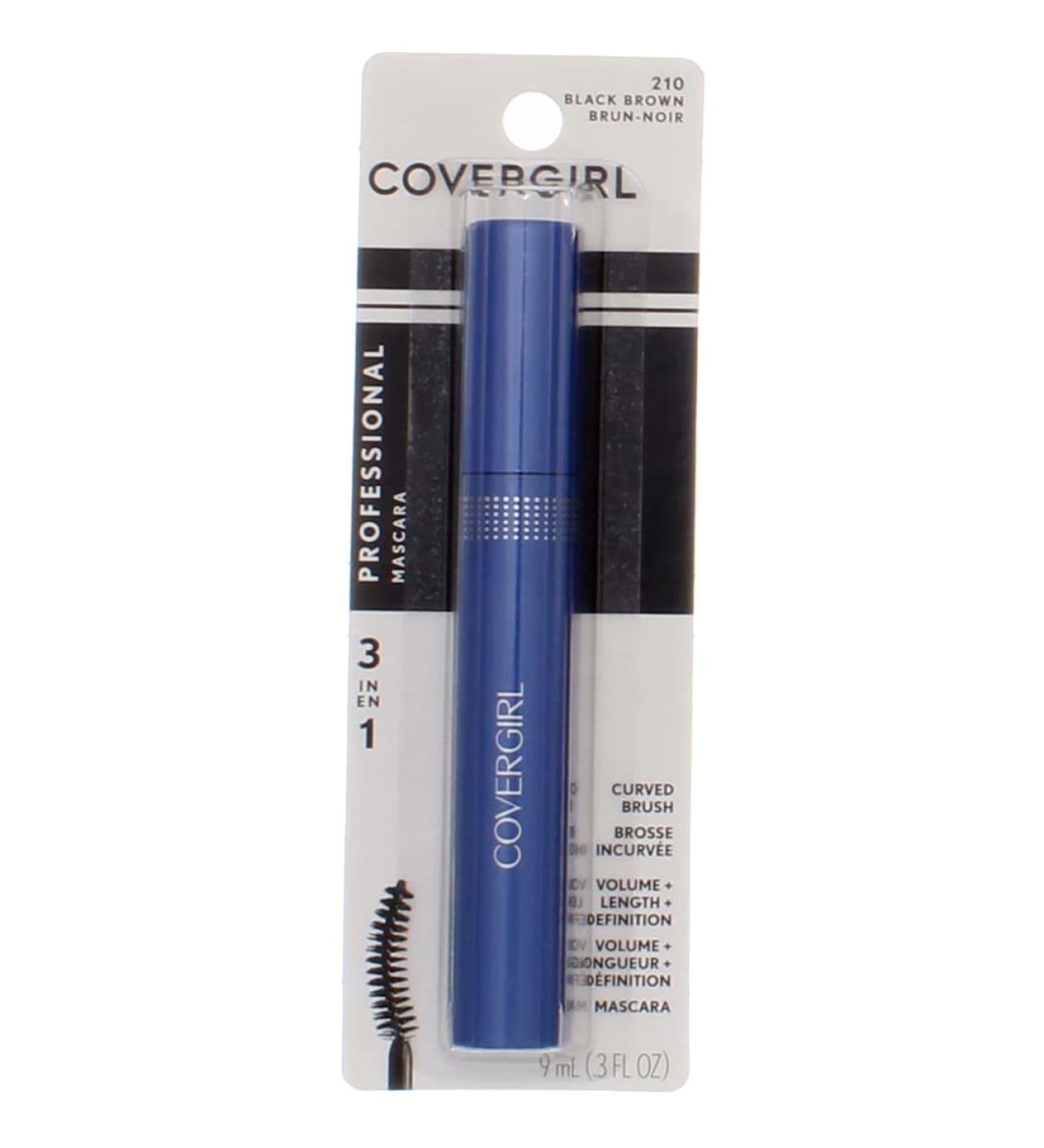 CoverGirl Professional 3-in-1 Curved Brush Black Brown Mascara - Pack of 3 - Buy Online on GoSupps.com