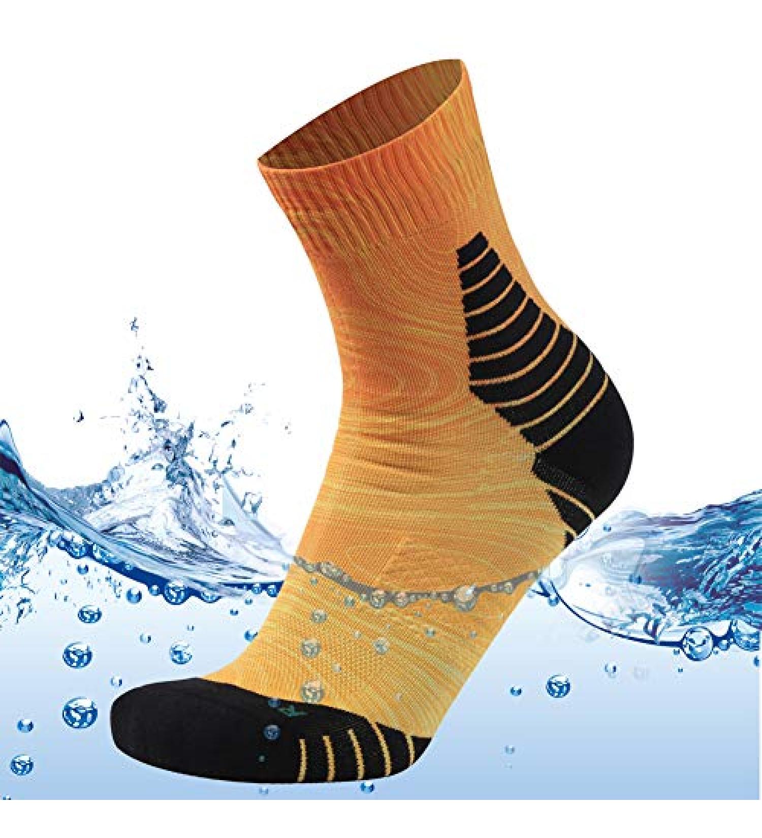 MEIKAN Waterproof Hiking Socks - Unisex Digital Print, Breathable, 100% Waterproof - 1 Pair (Large) - Orange - Buy Online on GoSupps.com