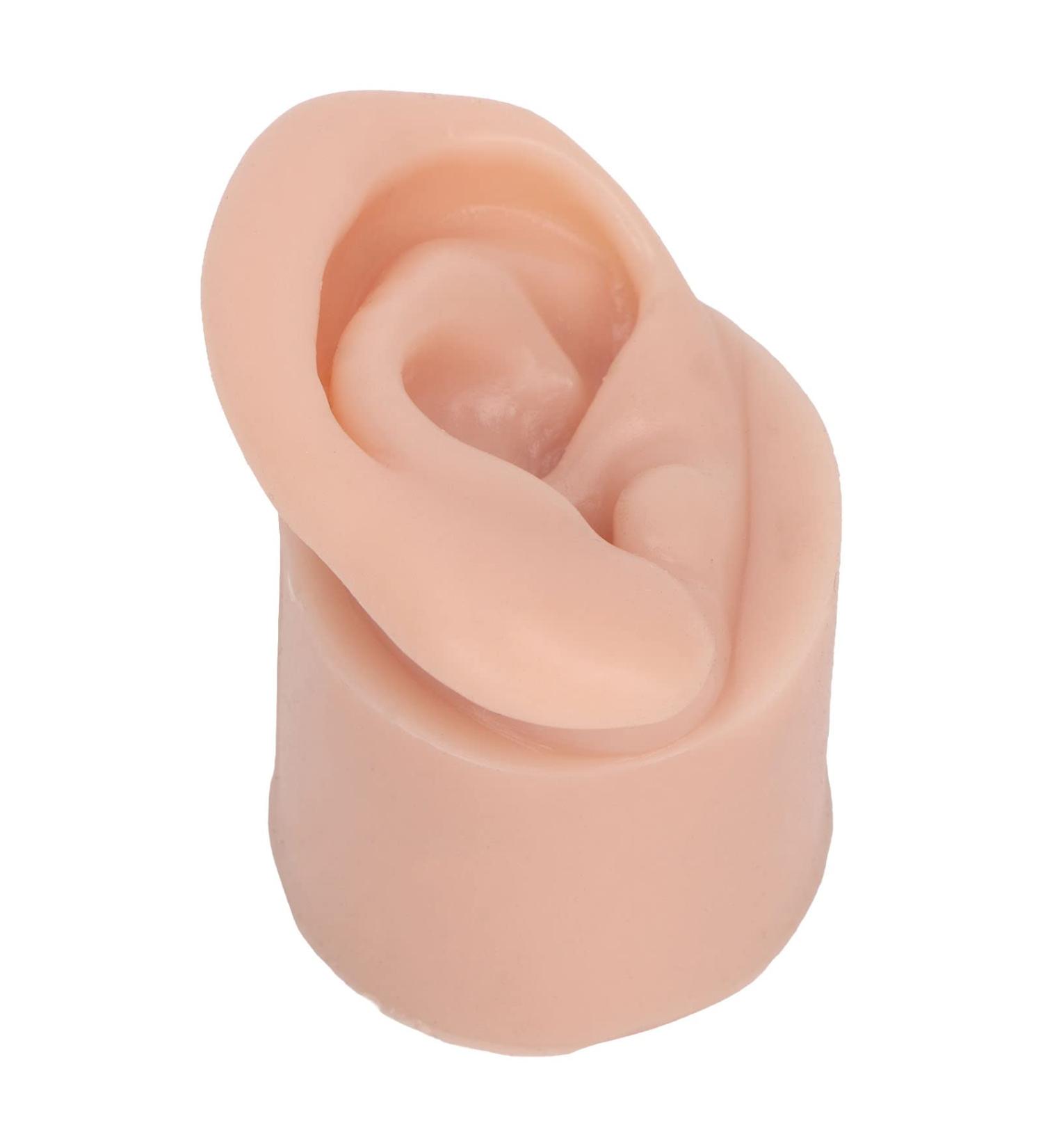 Silicone Ear Model | Flexible & Reusable | Realistic Piercing Practice & Educational Display | Light/Medium Skin Color (Left) - Buy Online on GoSupps.com
