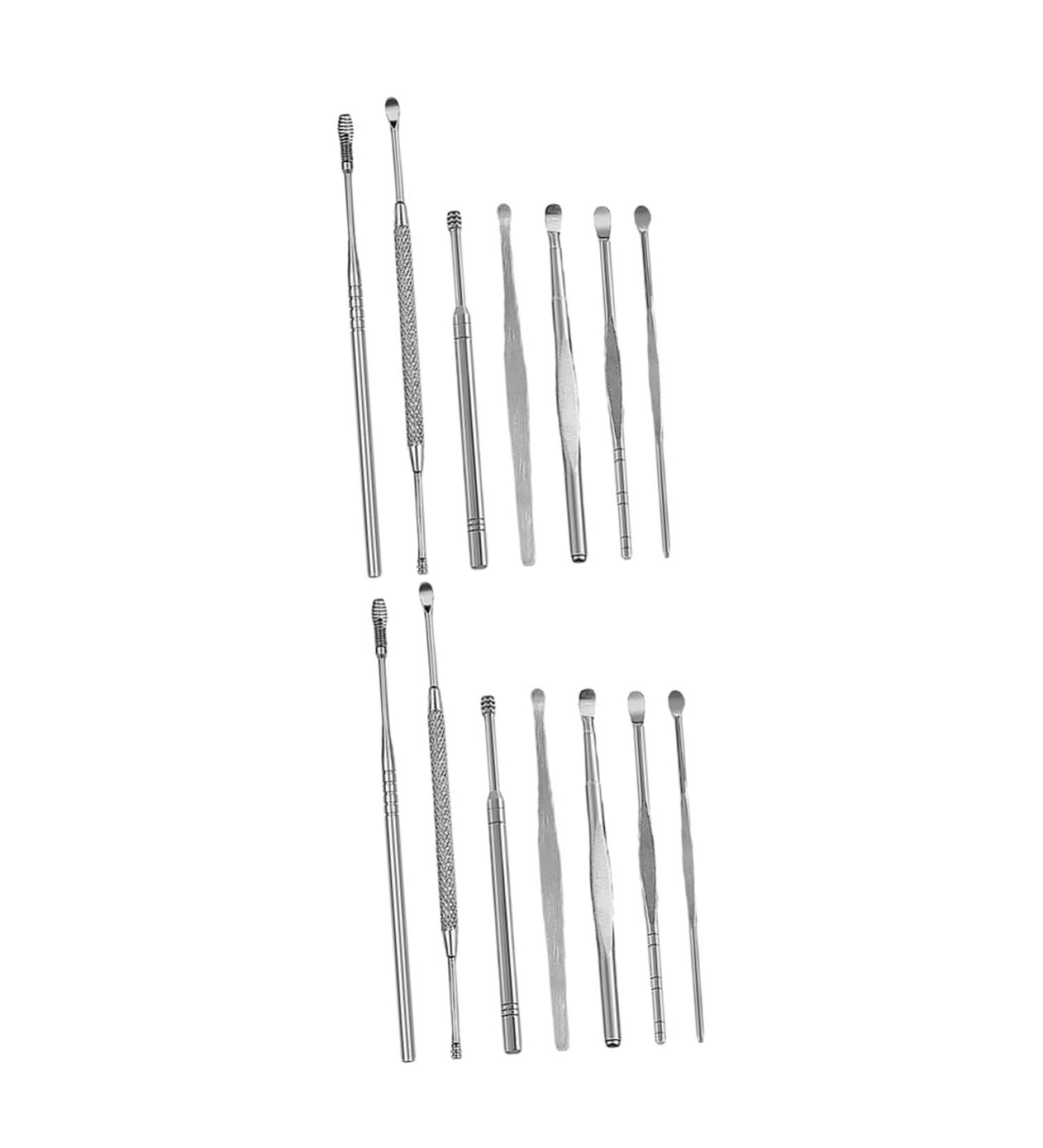 Lurrose 7pcs Ear Picking Tool Set | Stainless Steel Ear Cleaners | Ear Care Tools Set - Silver | 2 Sets - Buy Online on GoSupps.com