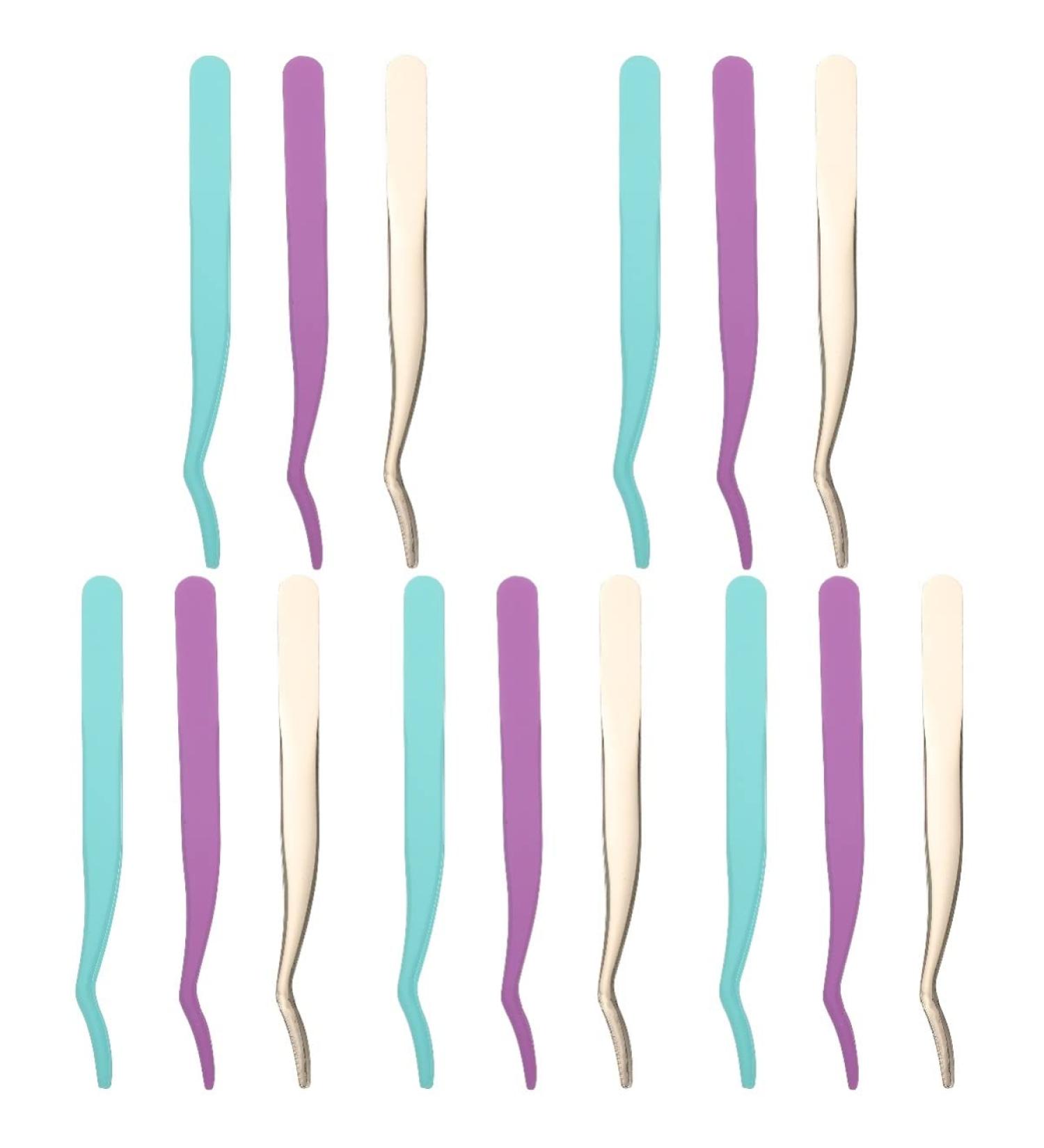 Frcolor 15-Part Beauty Tweezers Set - Precision Tools for Home & Salon Eyelash & Brow Grooming Includes 5 Medium Clips - International Shipping Available - Buy Online on GoSupps.com