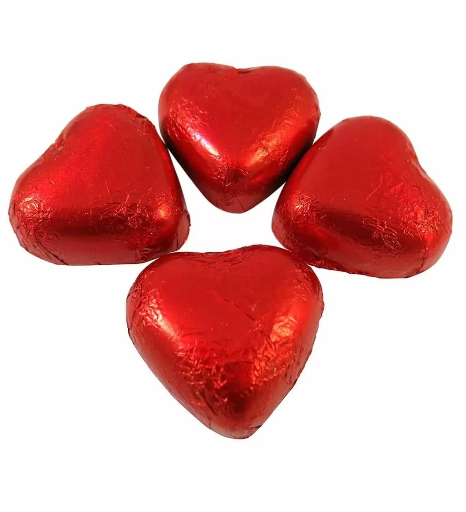 Red Foiled Milk Chocolate Hearts - 500g Chocolate Sweets Chocolate 500g