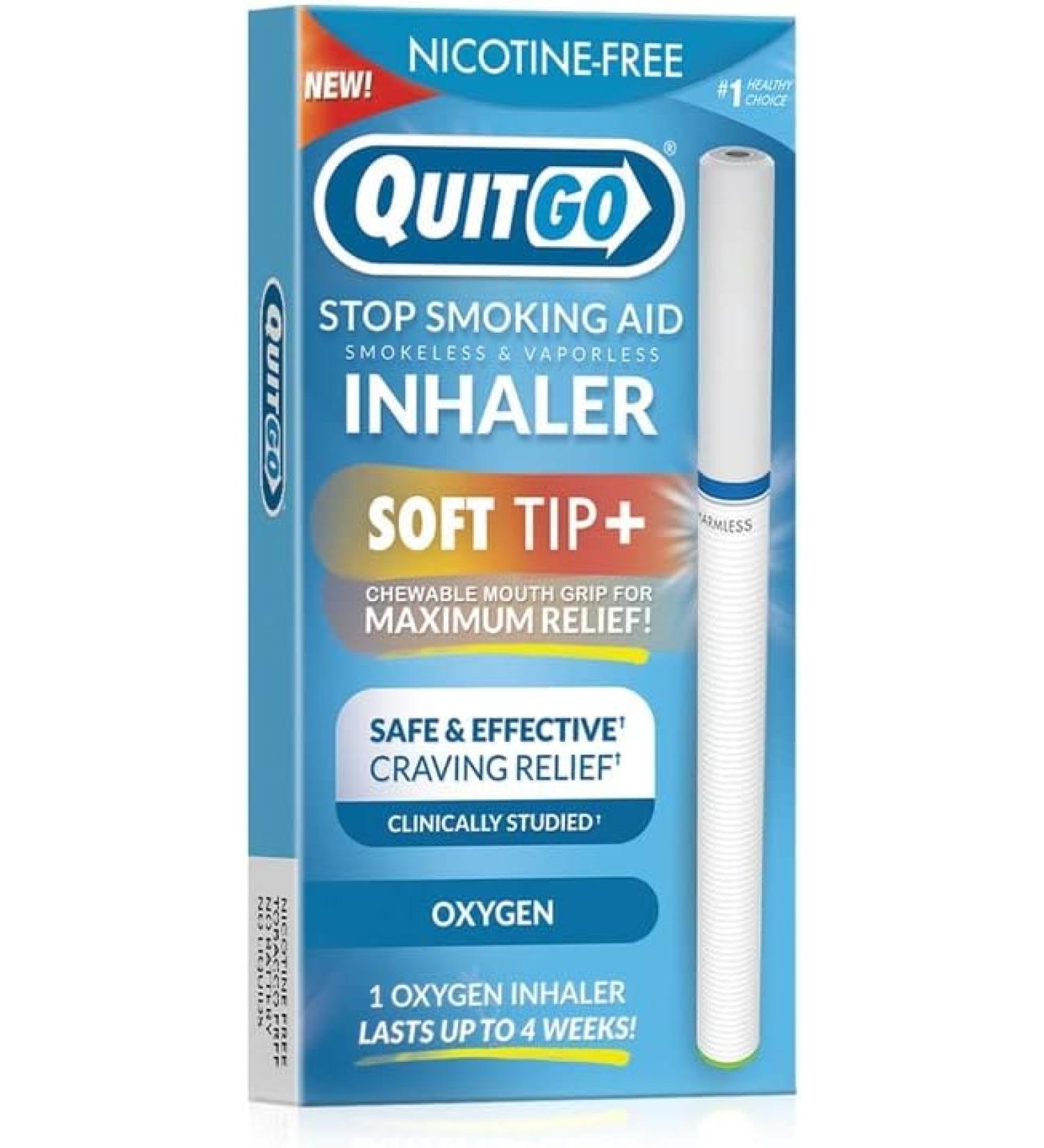 Smokeless Inhaler for Effective Smoking Cessation Support - Clinically Studied Oxygen Inhaler Quit Smoking Aid (1 Pack) - Buy Online on GoSupps.com