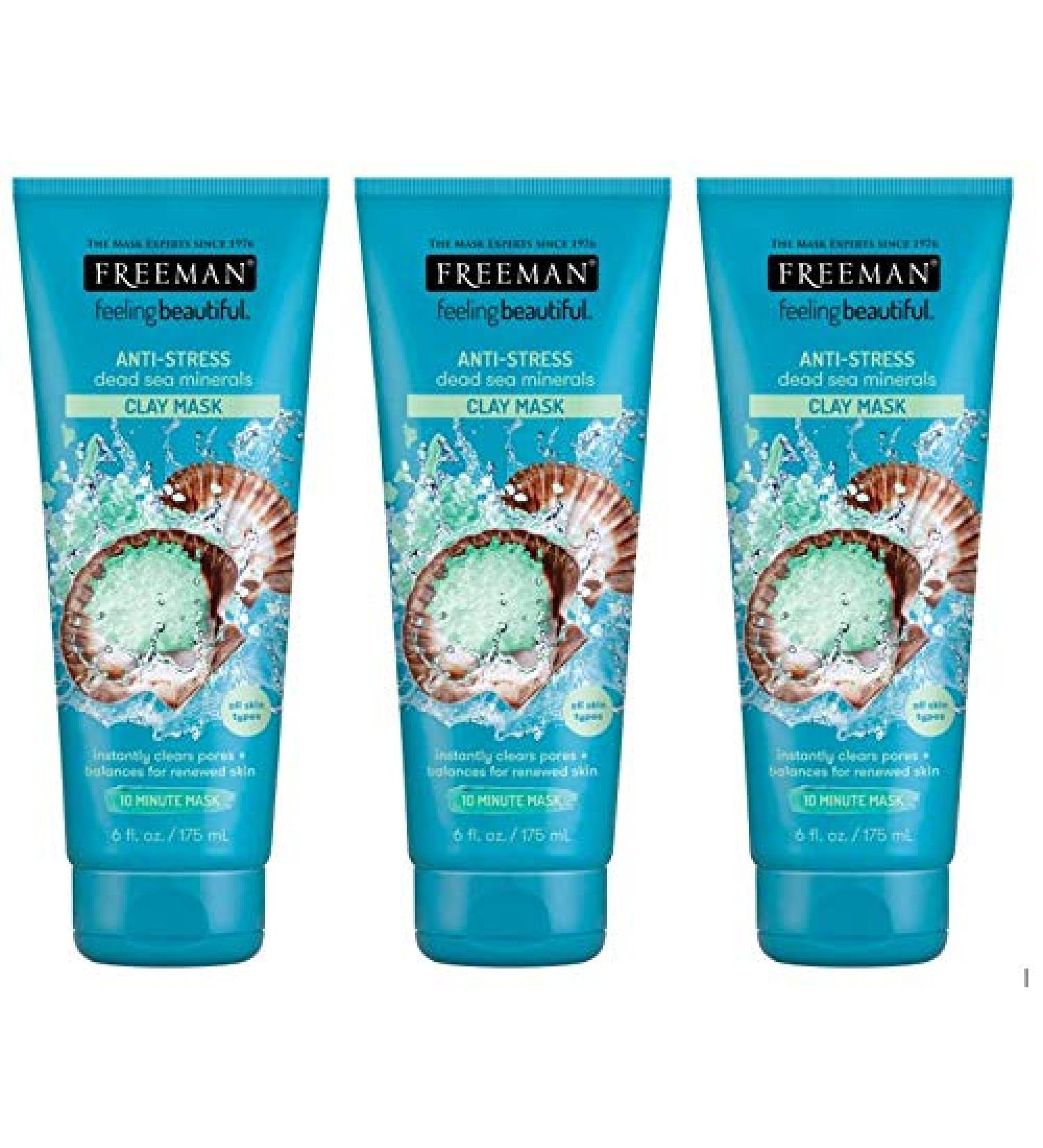 Freeman Anti-Stress Facial Mask with Dead Sea Minerals 6 oz (Pack of 3) - Shop Now! - Buy Online on GoSupps.com
