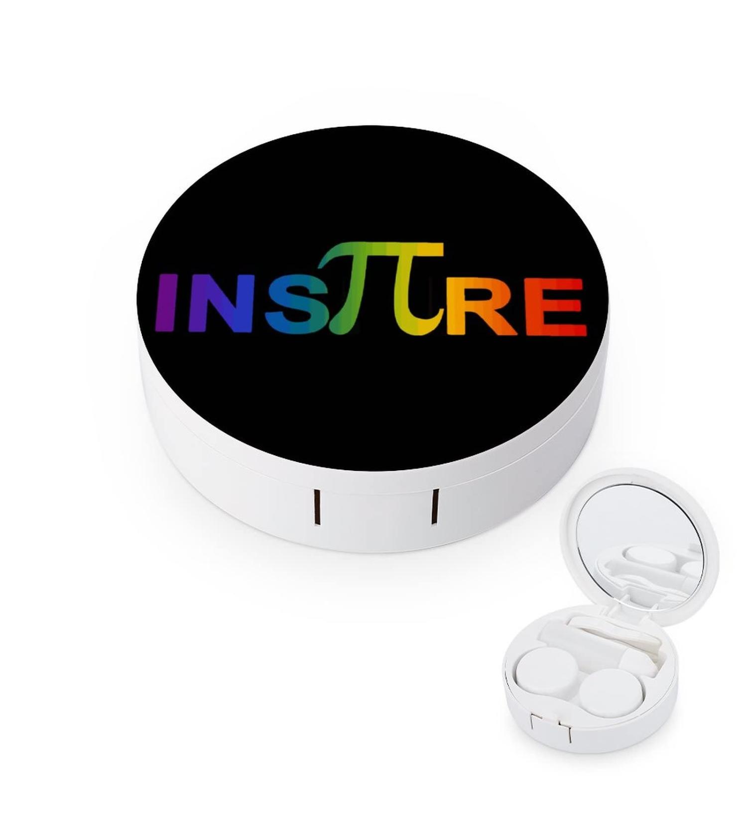 Inspire Pi Round Case For Contact Lens Kit Storage Box with Mirror Printed - Buy Online on GoSupps.com