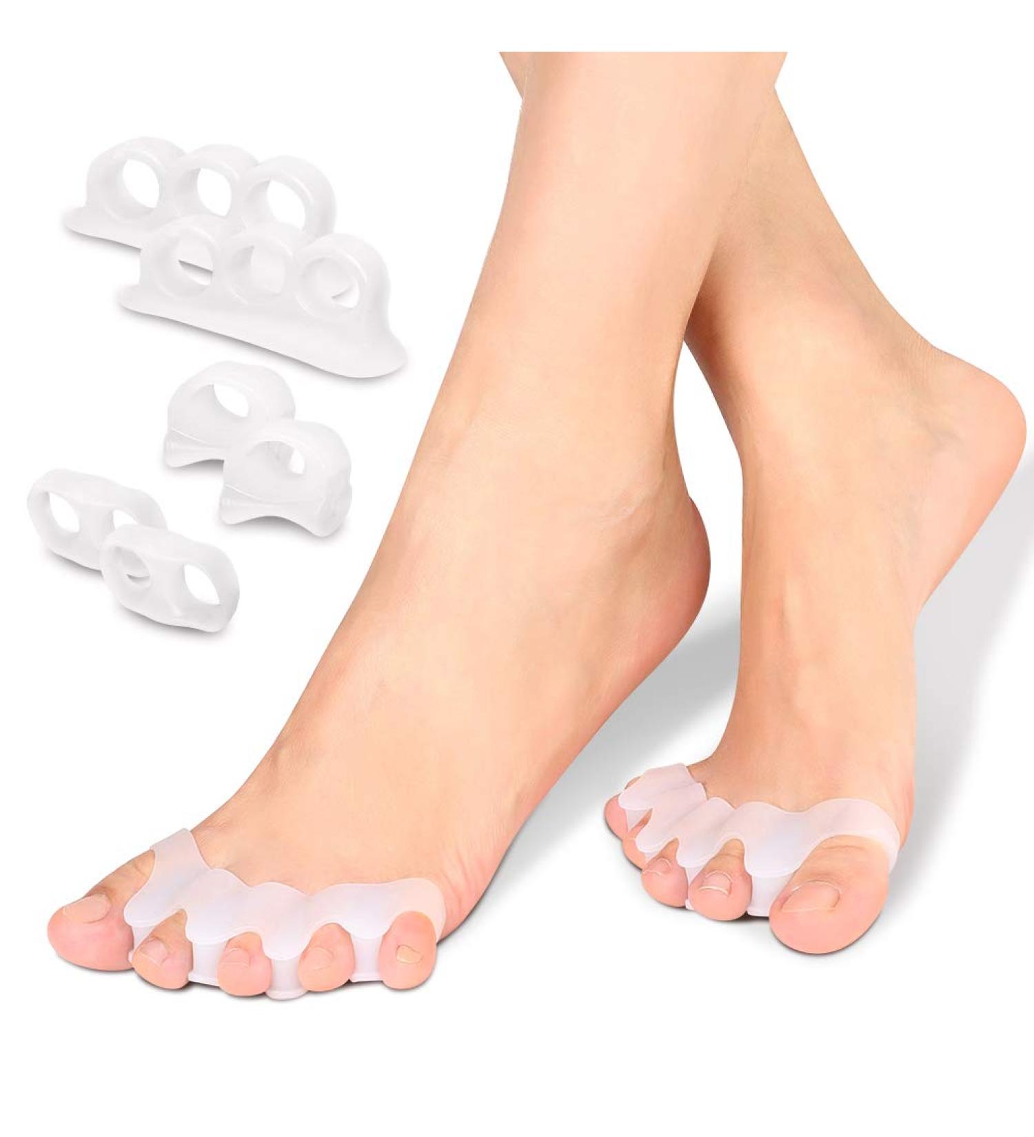 Toe Separator & Hallux Valgus Spreader - Super Soft 4 Pairs for Pain Relief & Pressure Relief - Buy Online on GoSupps.com