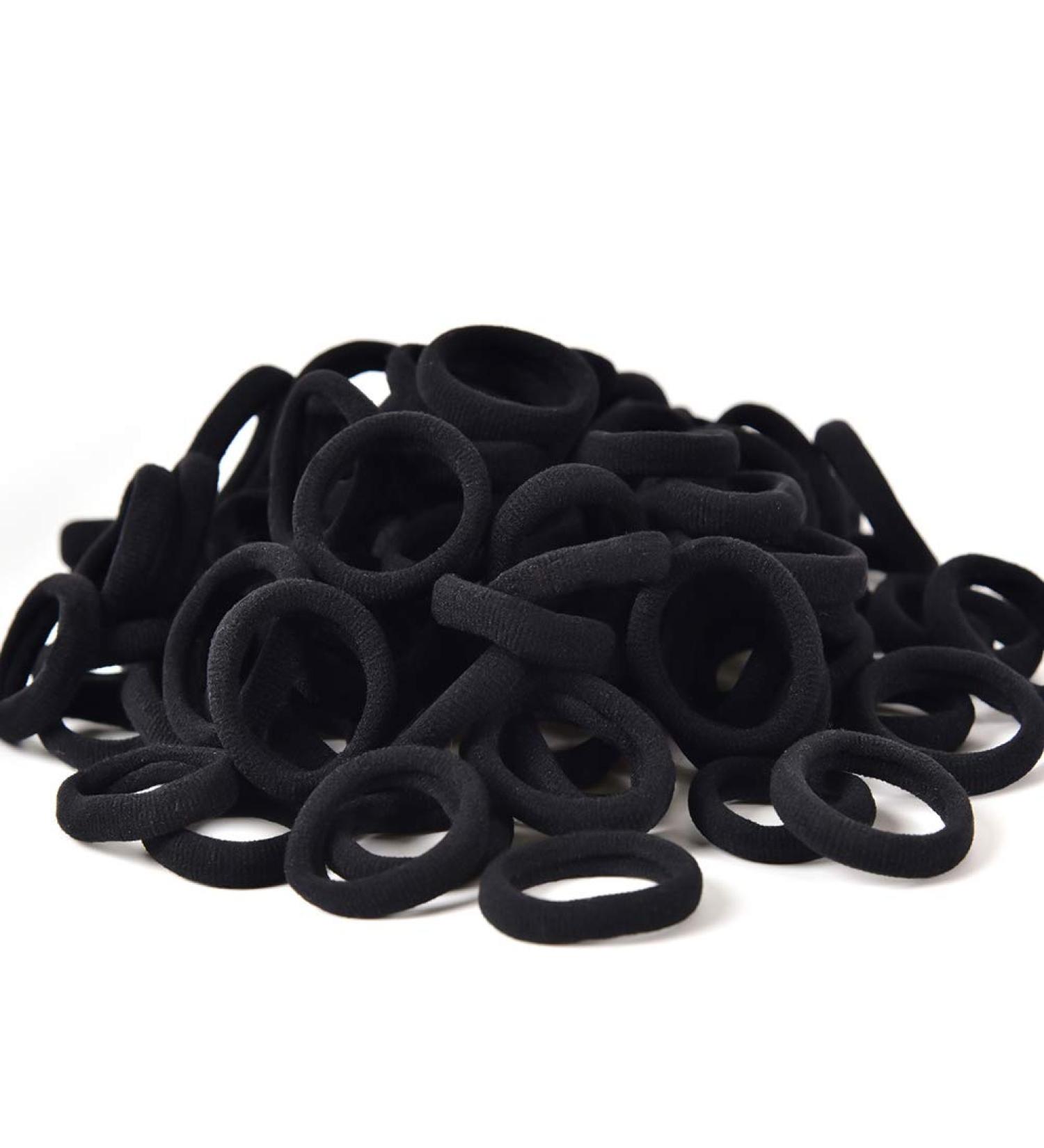 120 Pack Small Black Toddler Hair Ties for Girls & Women - Seamless Cotton Hair Ties 1.18 Inch - Thick Hair Accessories in Black - Buy Online on GoSupps.com