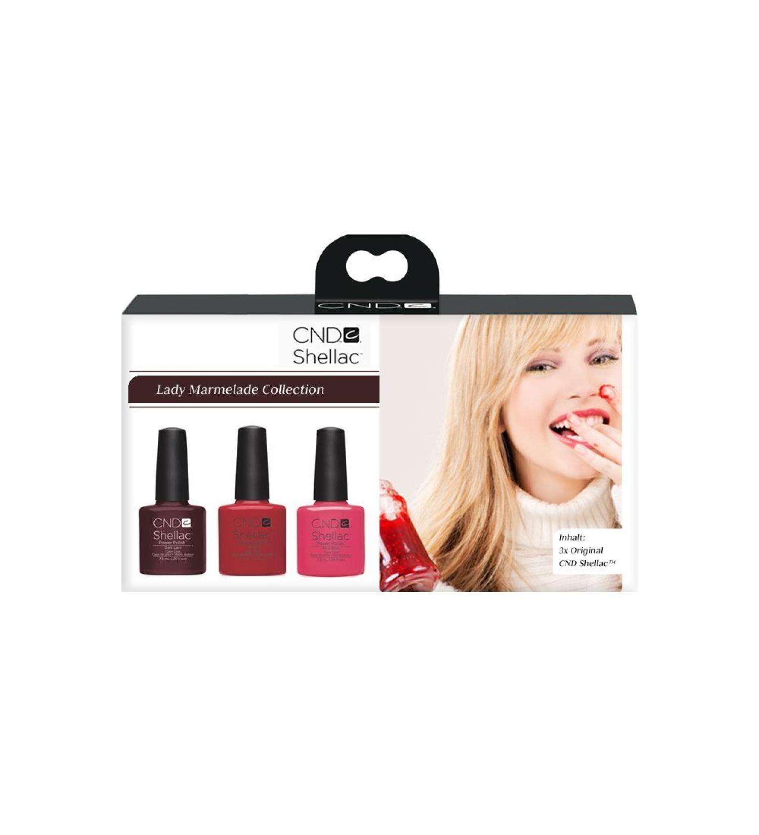 CND SHELLAC Lady Marmalade Collection - Nail Polish - Set of 3 (Dark Lava/Wildfire/Pink Bikini) 22 ml