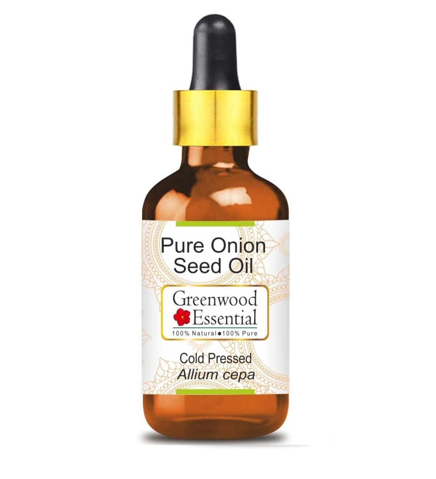 Greenwood Essential Natural Onion Seed Oil - 30ml Cold-Pressed Therapy with Glass Dripper | Pure Allium Cepa - Buy Online on GoSupps.com