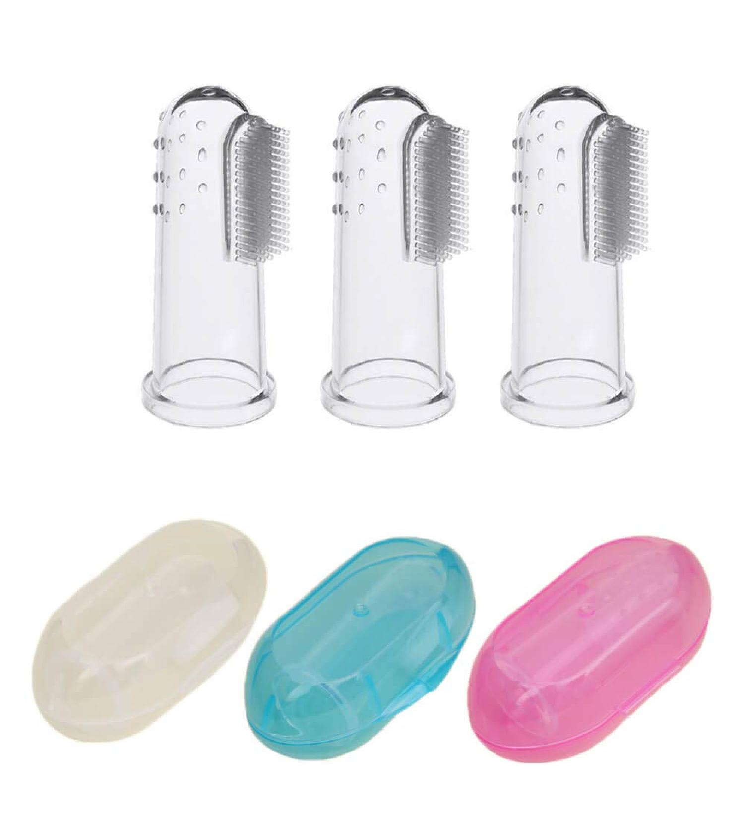Baby Finger Toothbrush - 3 Pack Teething Training Brush - Buy Online on GoSupps.com