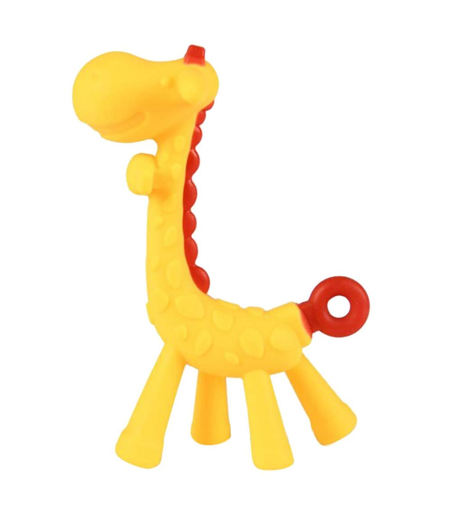 JDEFEG Teether Toy Children's Soft Giraffe Silicone Stick Molar Baby Holder Teething Baby Care Baby Shampoo Travel Size Yellow One Size