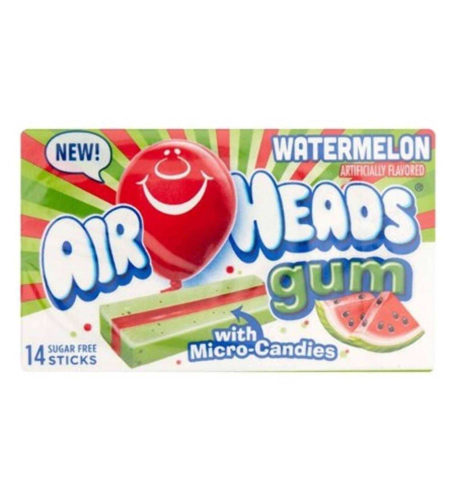 Air Heads Watermelon Gum with Micro Candies 14 Sticks