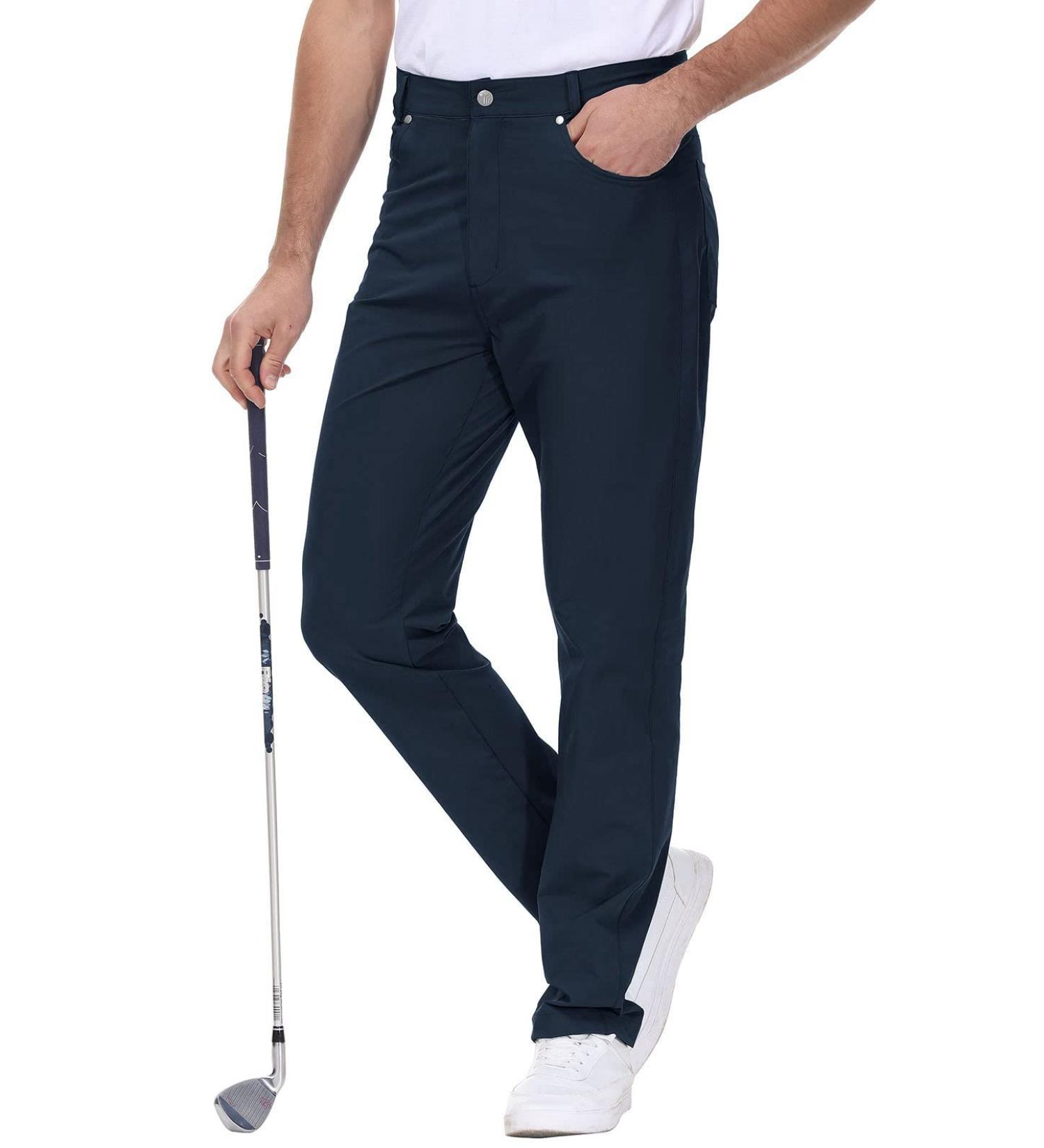 Rdruko Men's Stretch Golf Pants Navy 36 with Pockets | Lightweight Work Casual - Buy Online on GoSupps.com