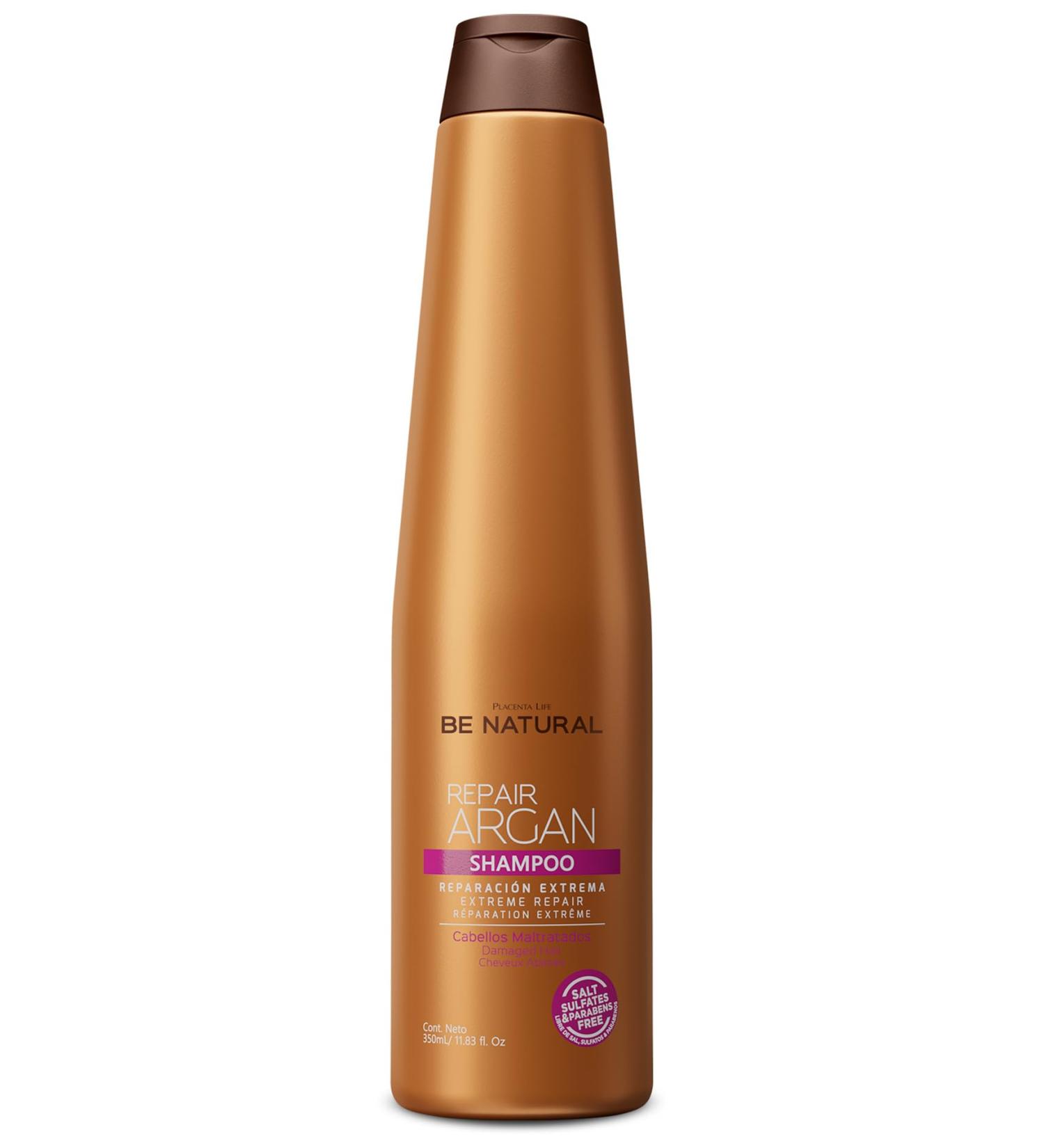 Buy PLACENTA LIFE BE NATURAL Argan Shampoo - Nourish & Repair Damaged Hair with Argan Oil (350ml) - International Shipping Available - Buy Online on GoSupps.com
