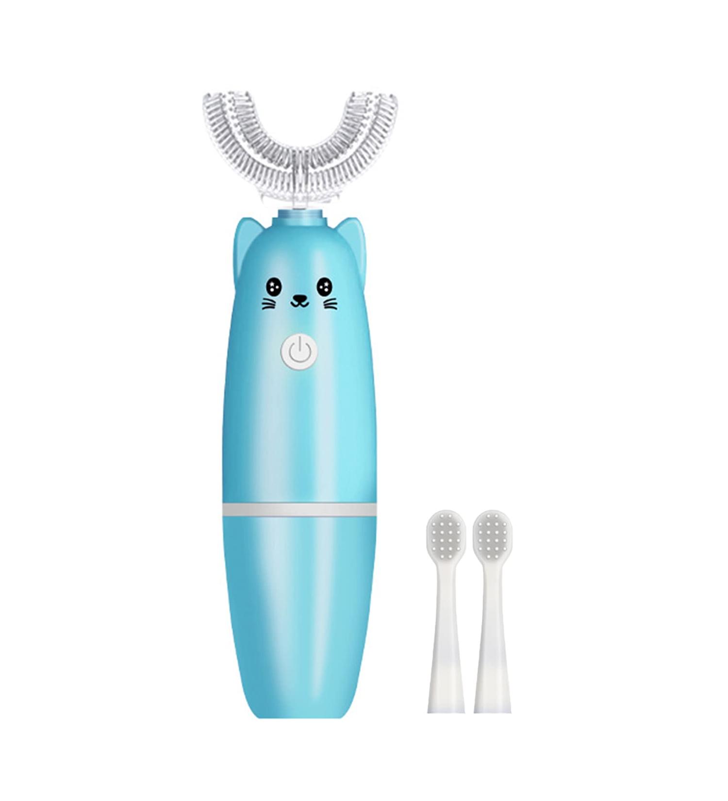 Buy Electric Toothbrush for Kids - Deep Clean Food Grade Material Cute Cartoon Design - Blue 1 Pack Fast International Shipping! - Buy Online on GoSupps.com