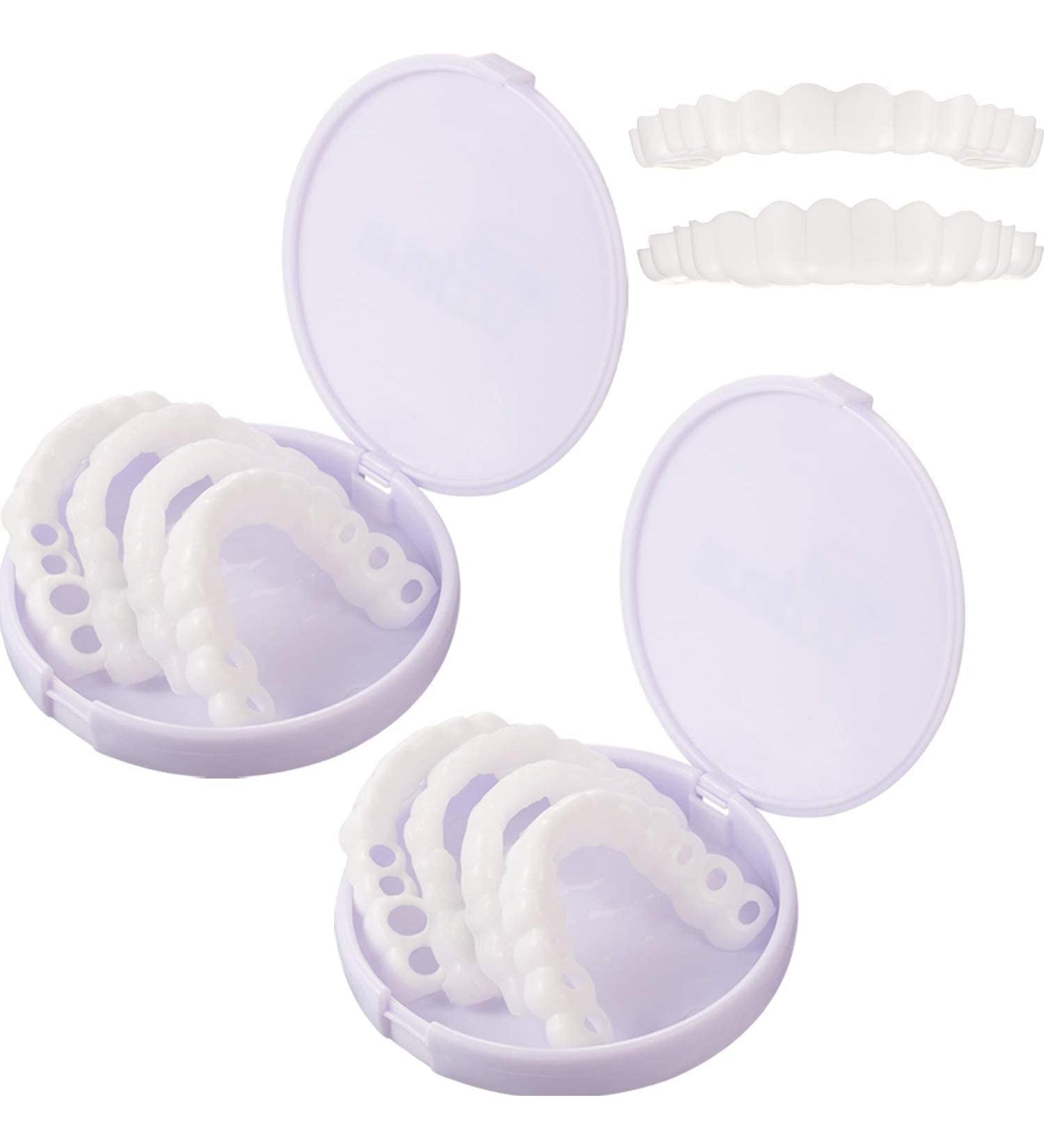 Buy Wfle 2 Pairs Cosmetic Veneer Teeth - Instant Dental Silicone Whitening Prosthesis for Men & Women | Top & Bottom False Teeth - Buy Online on GoSupps.com