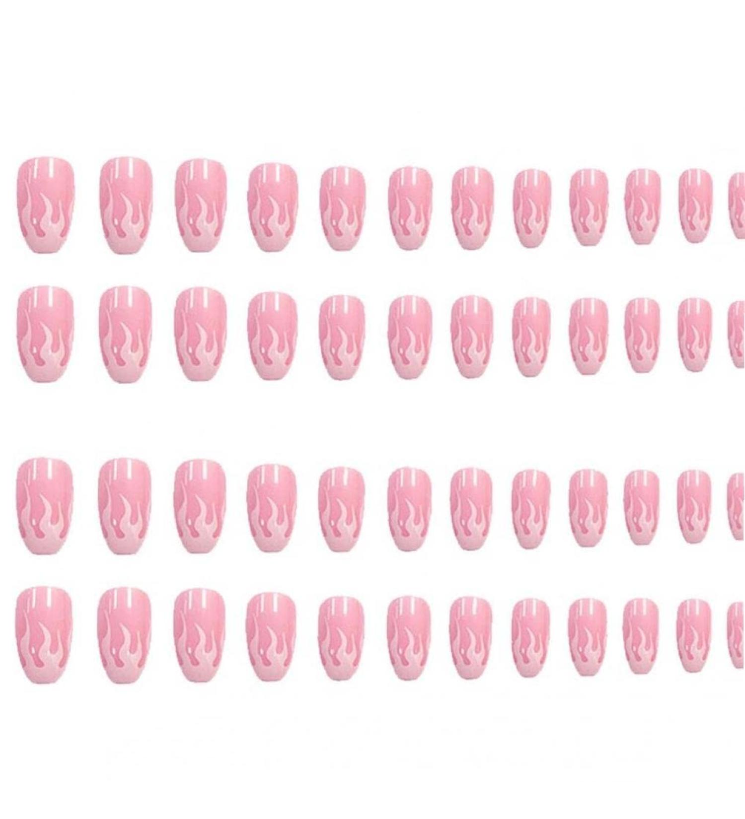 2set Detachable Long Coffin False Nails with Designs Press on Nails Wearable Fake Nail Decor Full Cover Art Tips - Buy Online on GoSupps.com