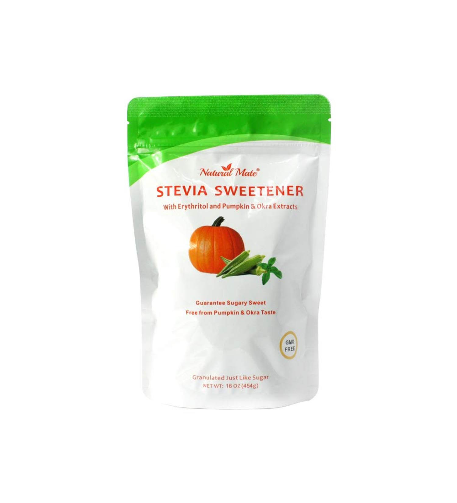 Natural Mate Granular Sweetener Stevia and Erythritol (Fortified with Pumpkin and Okra) 1 Pound (Pack of 3) - Buy Online on GoSupps.com