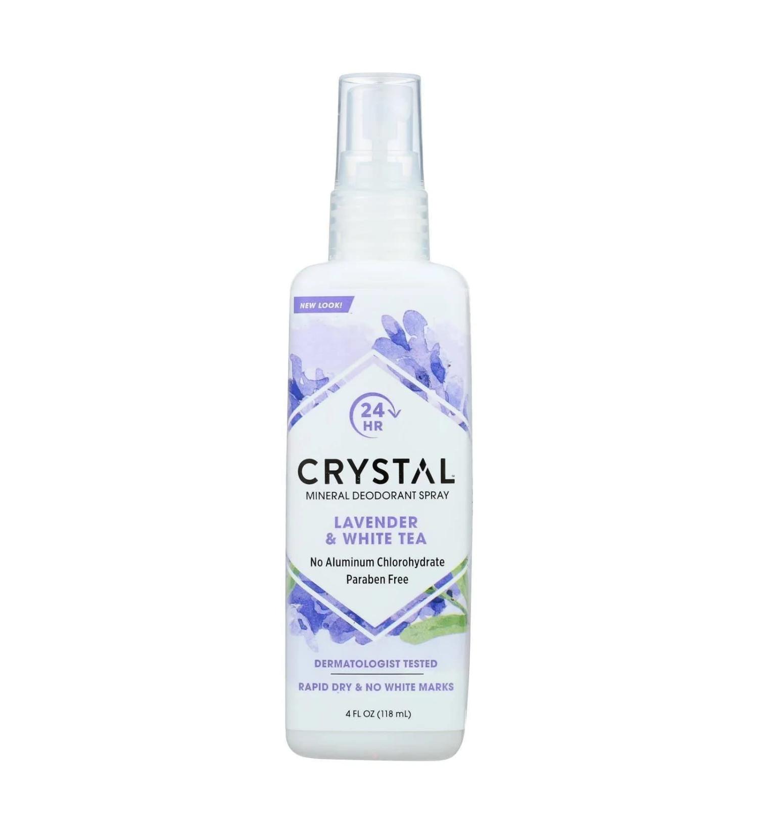 Crystal Essence Lavender & White Tea Body Spray - 4 oz | Natural Fragrance for All Skin Types - Buy Online on GoSupps.com