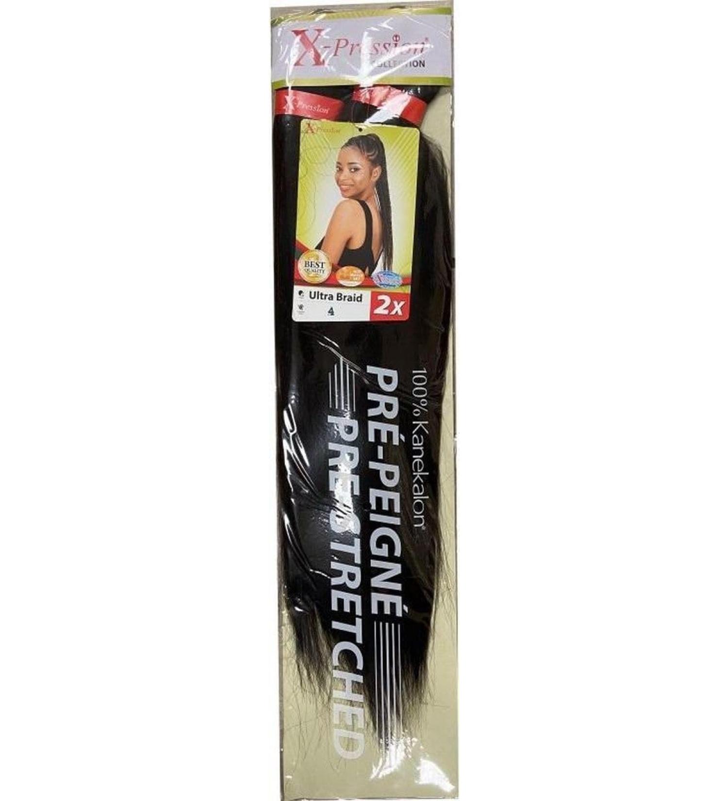 X PRESSION 2X 46'' PRE STRETCHED ULTRA BRAID colour 4 MEDIUM DARK BROWN