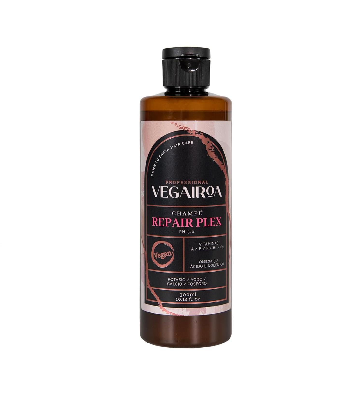 VEGAIROA - Shampooing Repair Plex - Shampooing R parateur - Hydratation et Nutrition Profonde - Sans Frizz - Sp cial Cheveux Trait s Chimiquement - Coiffeur Professionnel Vegan - 300ml