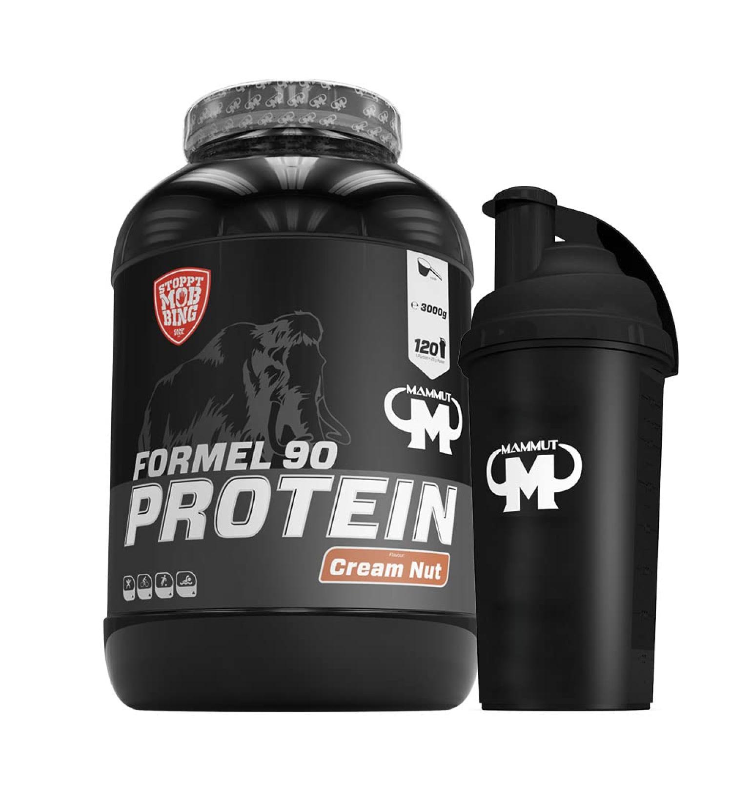Buy 3kg Mammut Formula 90 Protein Shake - Nut Flavor + Free Protein Shaker | Best International Shipping - Buy Online on GoSupps.com