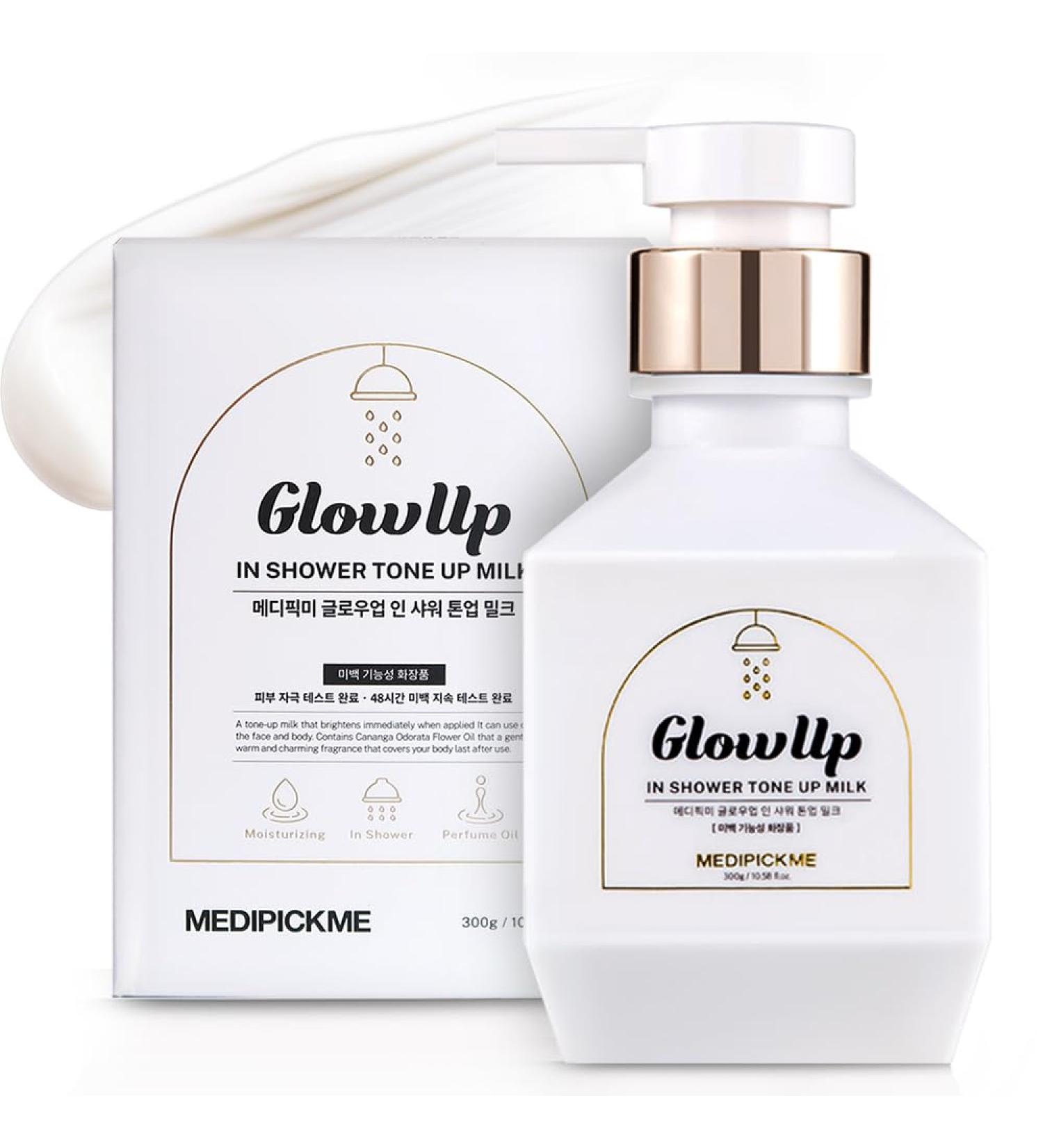 Glow Up In Shower Tone Up Milk - 10.58 Oz Body Moisturizer | Korean Skin Care | Vitamin & Ylang Ylang Flower Oil for Radiant Skin - Buy Online on GoSupps.com