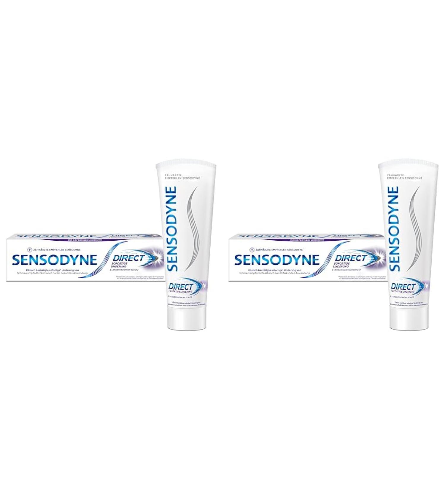 Buy Sensodyne Direct Toothpaste - Immediate Relief for Sensitive Teeth - 75ml (2-Pack) | Fast Shipping Worldwide - Buy Online on GoSupps.com