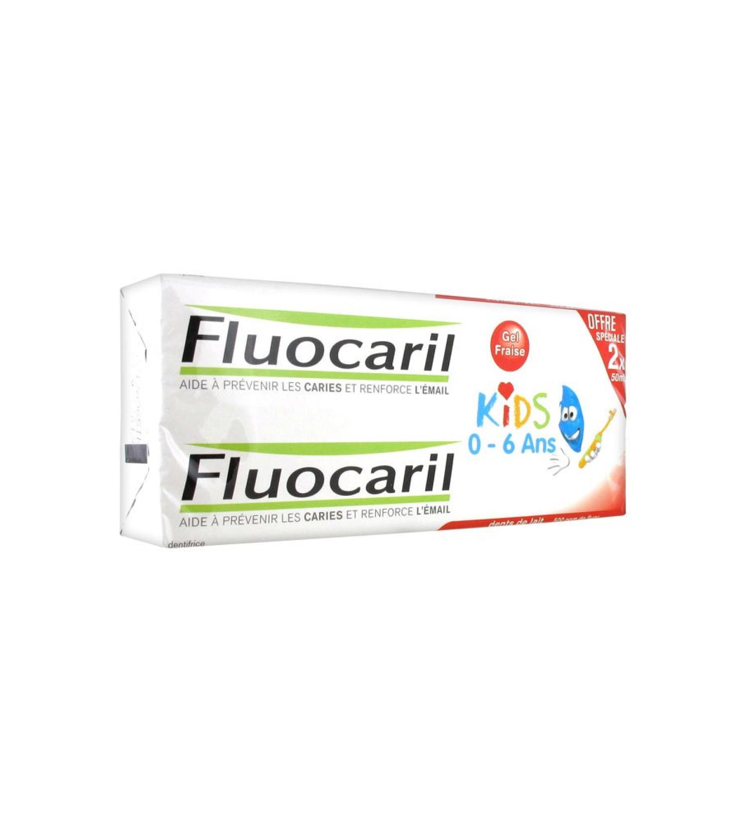 Fluocaril Kids Toothpaste 3-6 years Pack of 2 x 50 ml