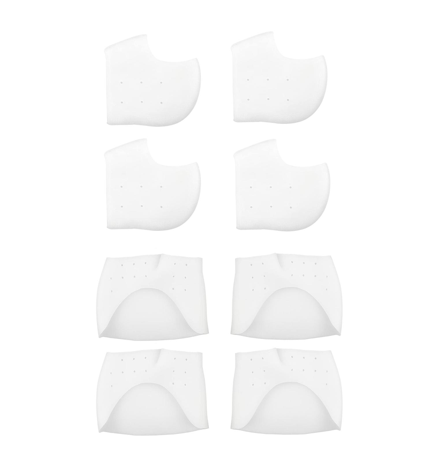 Soft Silicone Sleeves for Heel and Ball of Foot - 2 Pairs - Pain Relief & Comfort - Adjustable Size Gel Sleeves - Buy Online on GoSupps.com