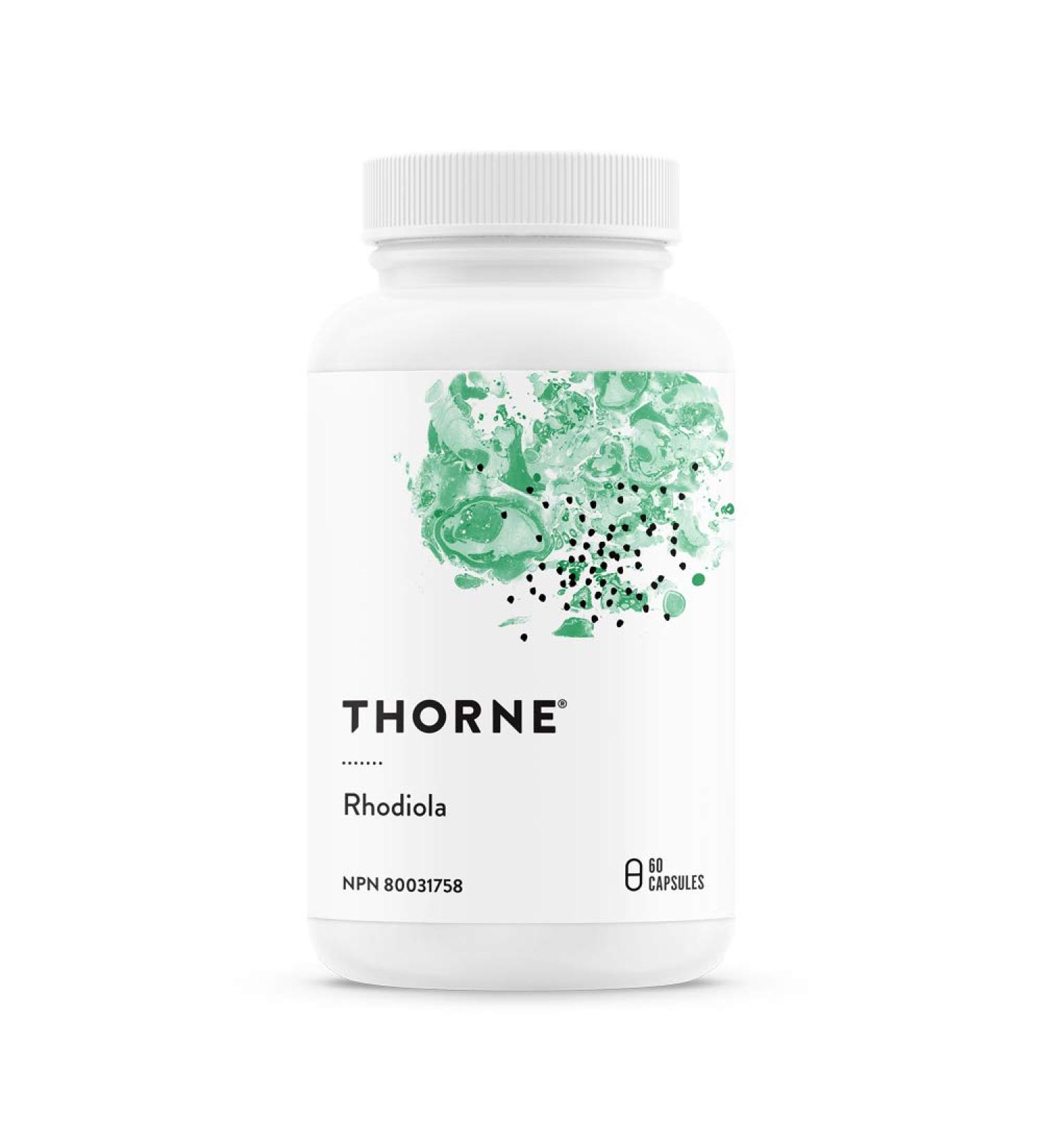 Thorne Rhodiola - Botanical Supplement for Stress Relief - Enhances Positivity Sleep and Mental Focus - 60 Capsules - 60 Servings - Buy Online on GoSupps.com