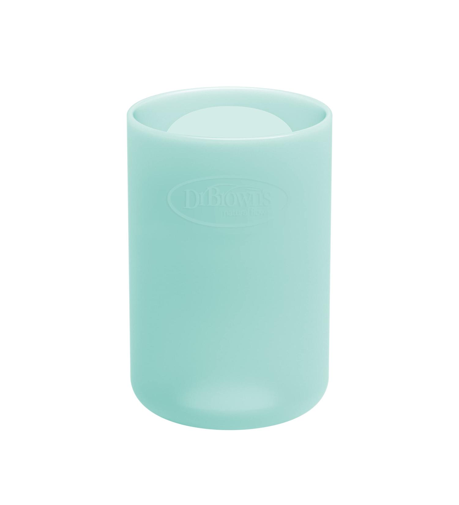 Dr. Brown's Options+ Glass Baby Bottle Sleeve - 100% Silicone, 4 oz Narrow, Mint - 1 Count - Buy Online on GoSupps.com