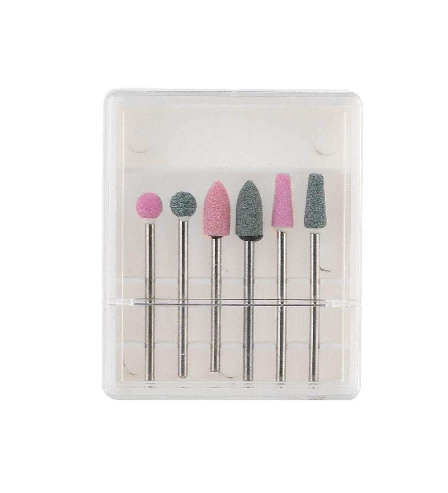 6pcs Stainless Steel Nail Drill Bits Set - Professional Grinding Heads for Dead Skin Removal & Polishing - 5 Types Available - Buy Online on GoSupps.com