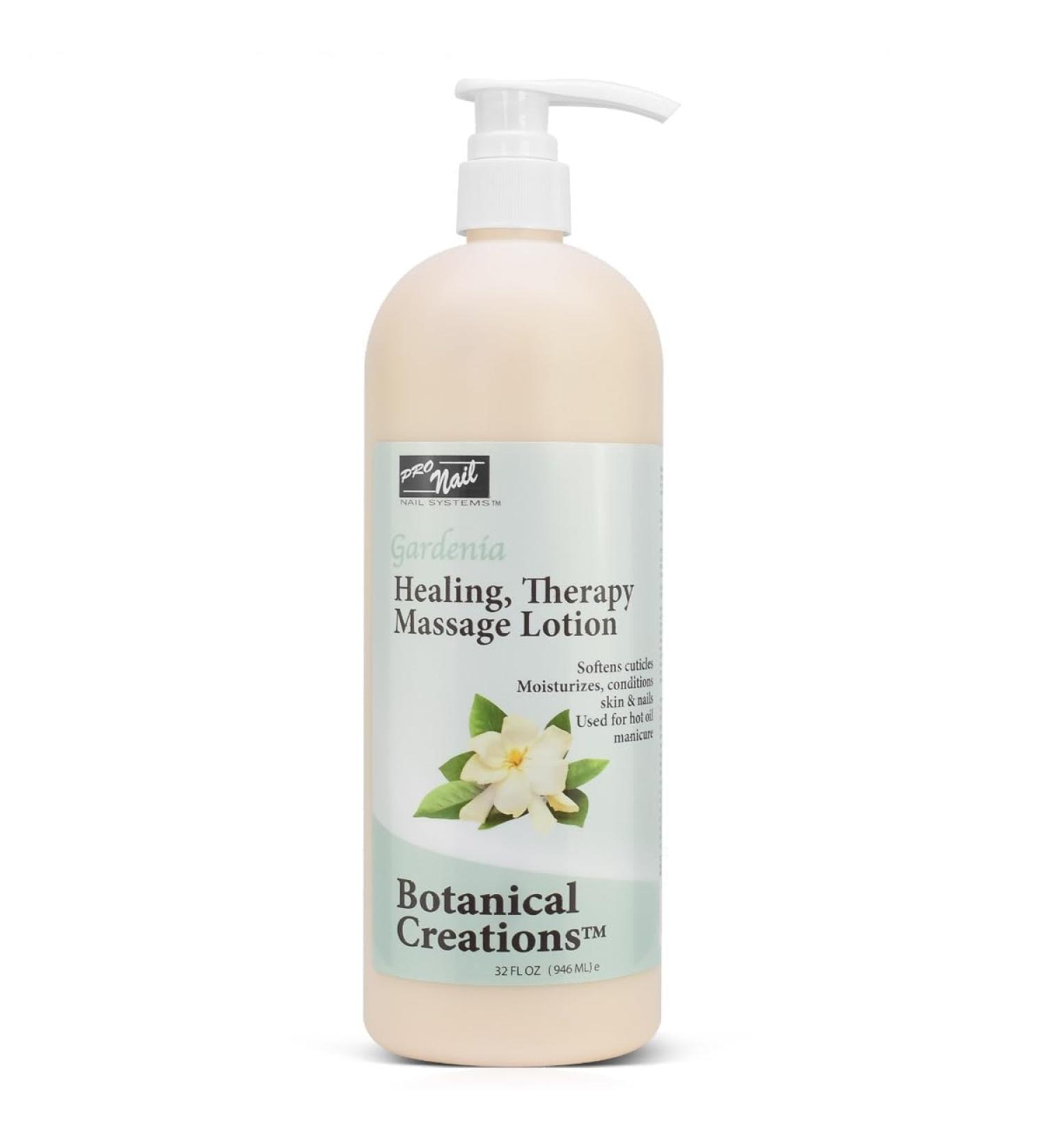PRONAIL - Healing Therapy Massage Lotion - Professional Pedicure Body and Hot Oil Manicure Infused with Natural Oils Vitamins Panthenol and Amino Acids (Gardenia 32 Ounce)