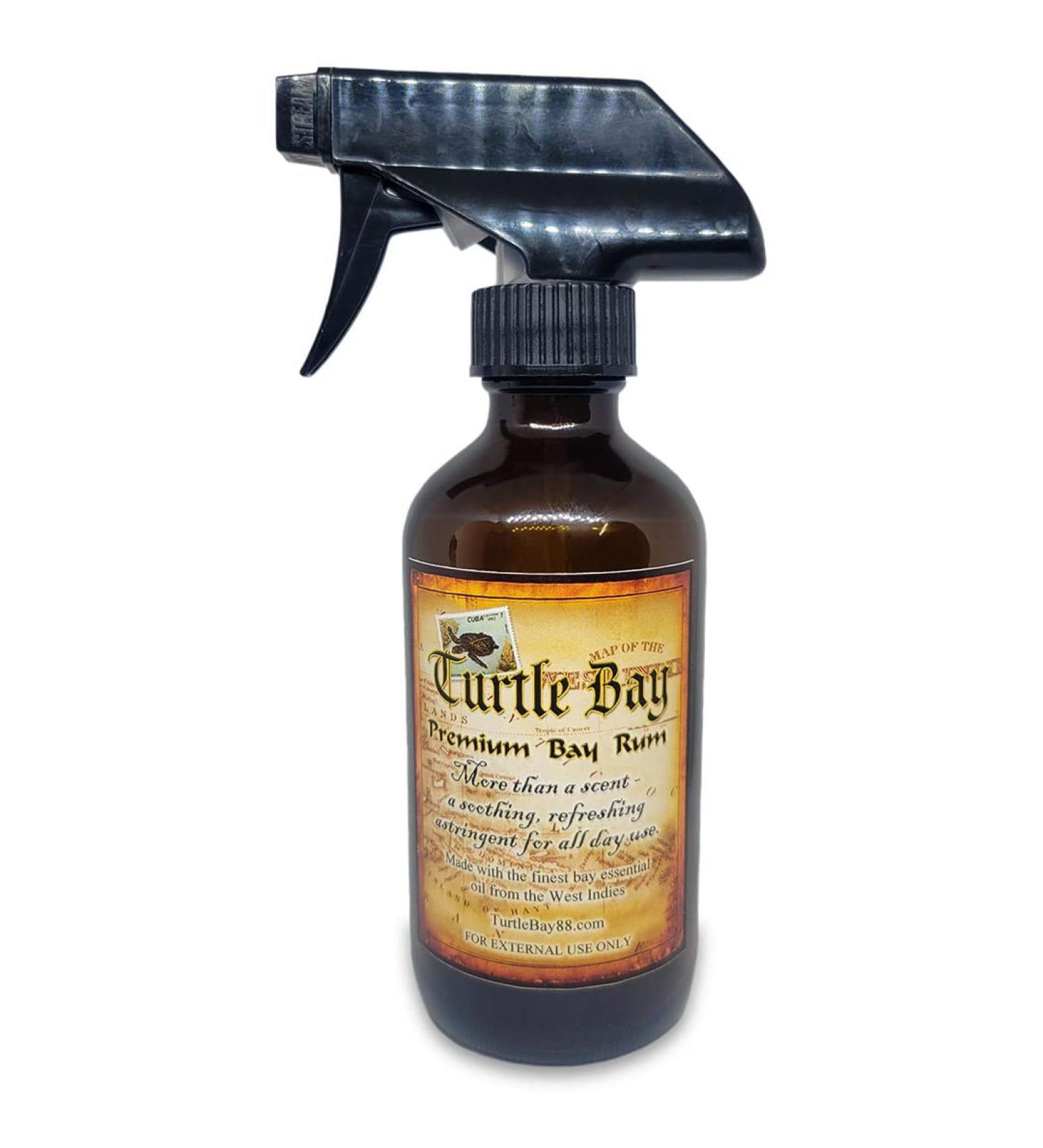 Turtle Bay Premium Bay Rum - 8 Oz. Glass Bottle with spray top - Buy Online on GoSupps.com