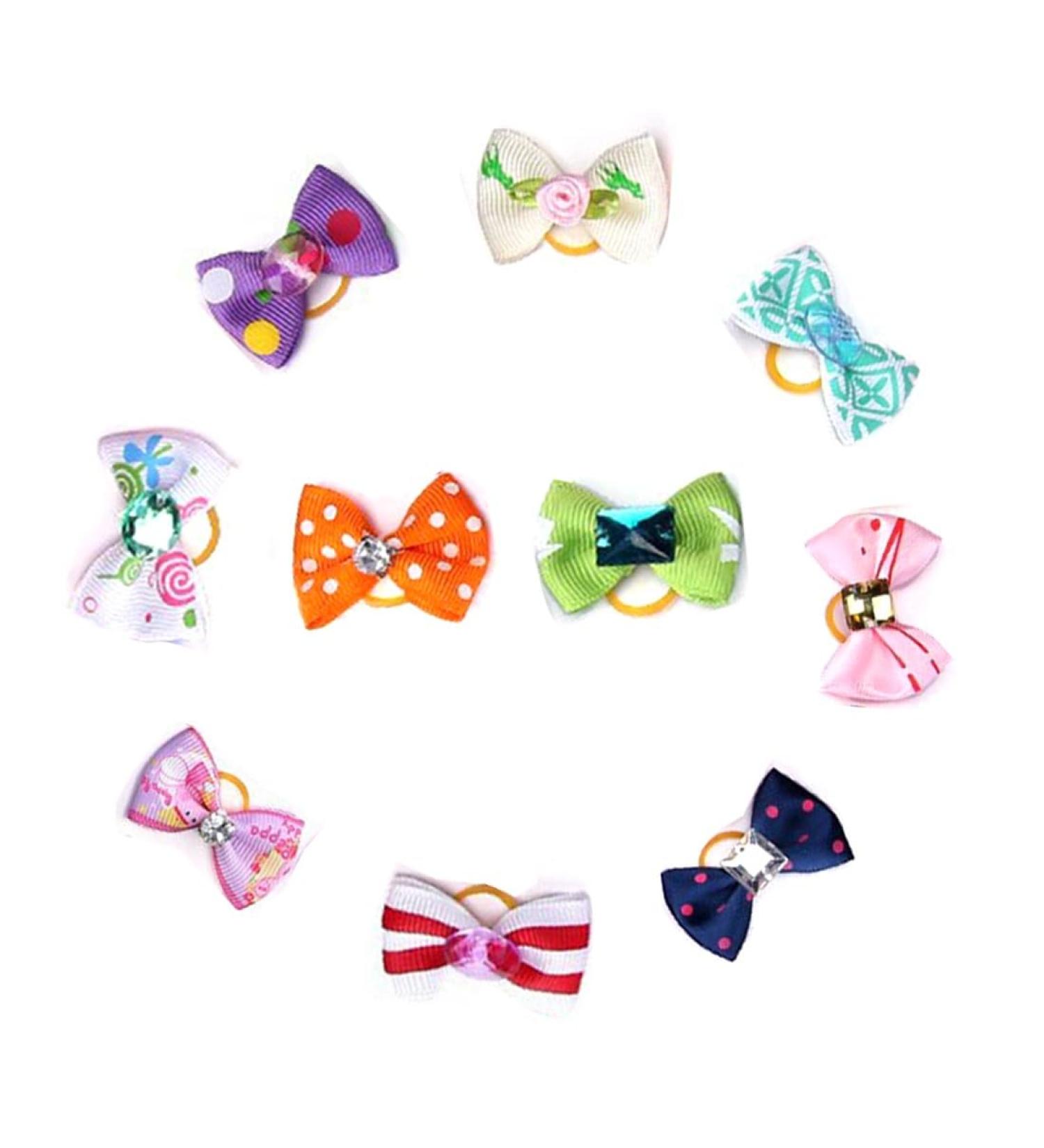 Ustnir 10-Piece Dog Hair Accessories Set Rubber Band Hair Loops for Long-Haired Dogs & Cats - Buy Online on GoSupps.com