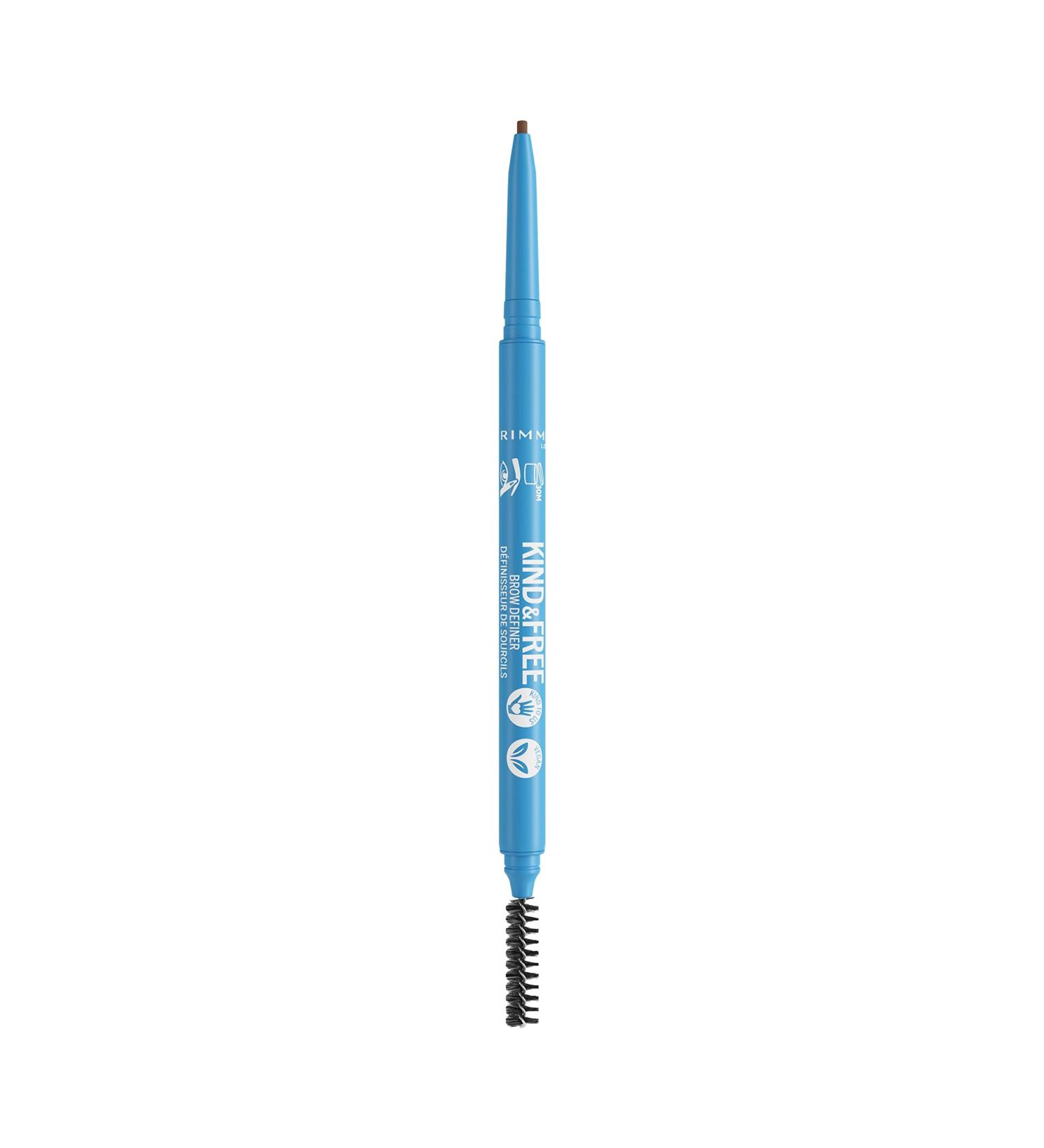 Rimmel London - Kind & Free Brow Definer Dual Ended Ultra Fine Tip and Spoolie NO mineral oils Vegan Formula - Caramel - 4 - Buy Online on GoSupps.com