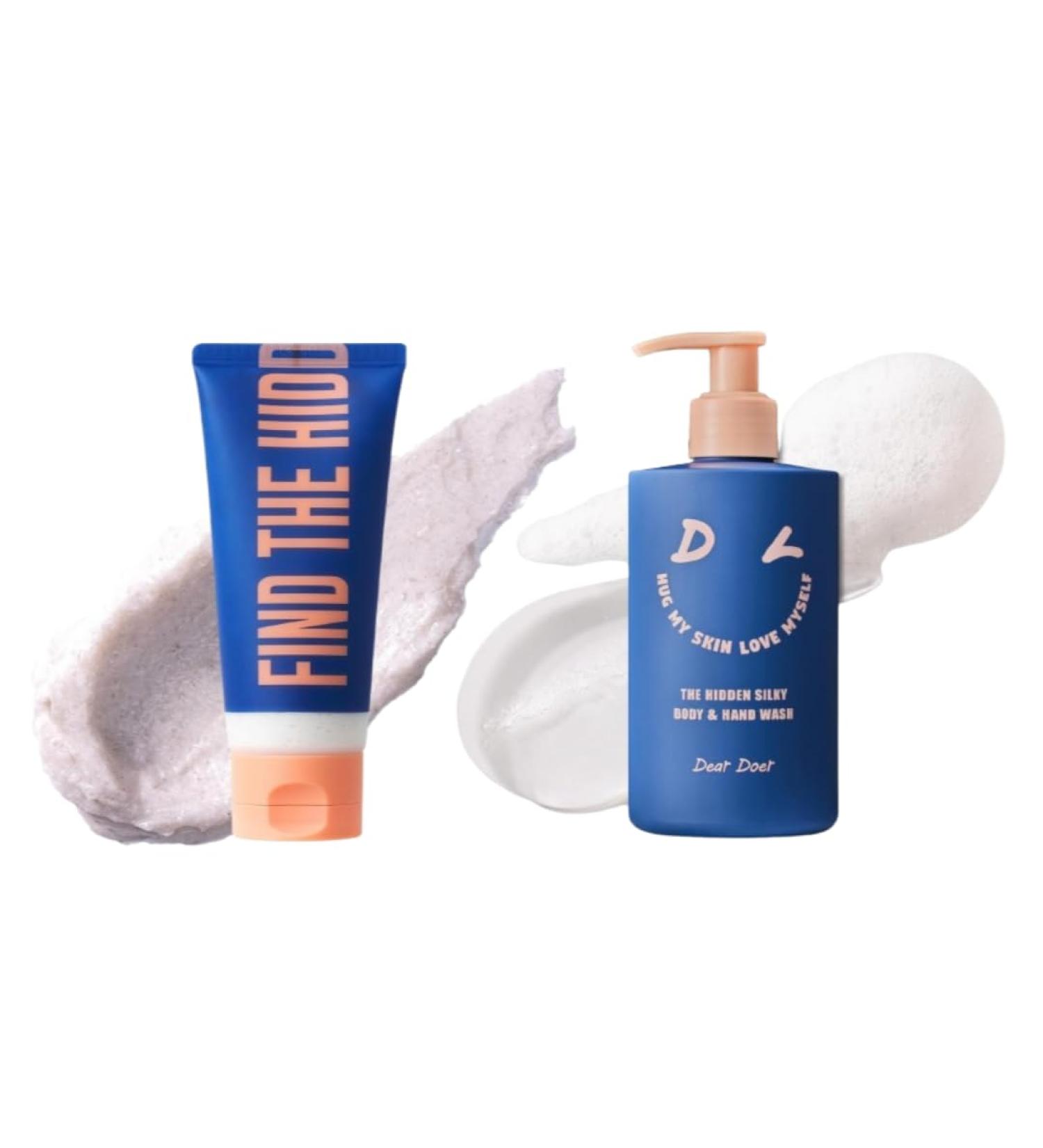  Dear Doer The Hidden Body Scrub & Wash - Moisturizing 2-in-1 Scrub Cleanser with Andes Salt 3.38fl oz (100ml)/ The Hidden Silky Body & Hand Wash - Buy Online on GoSupps.com