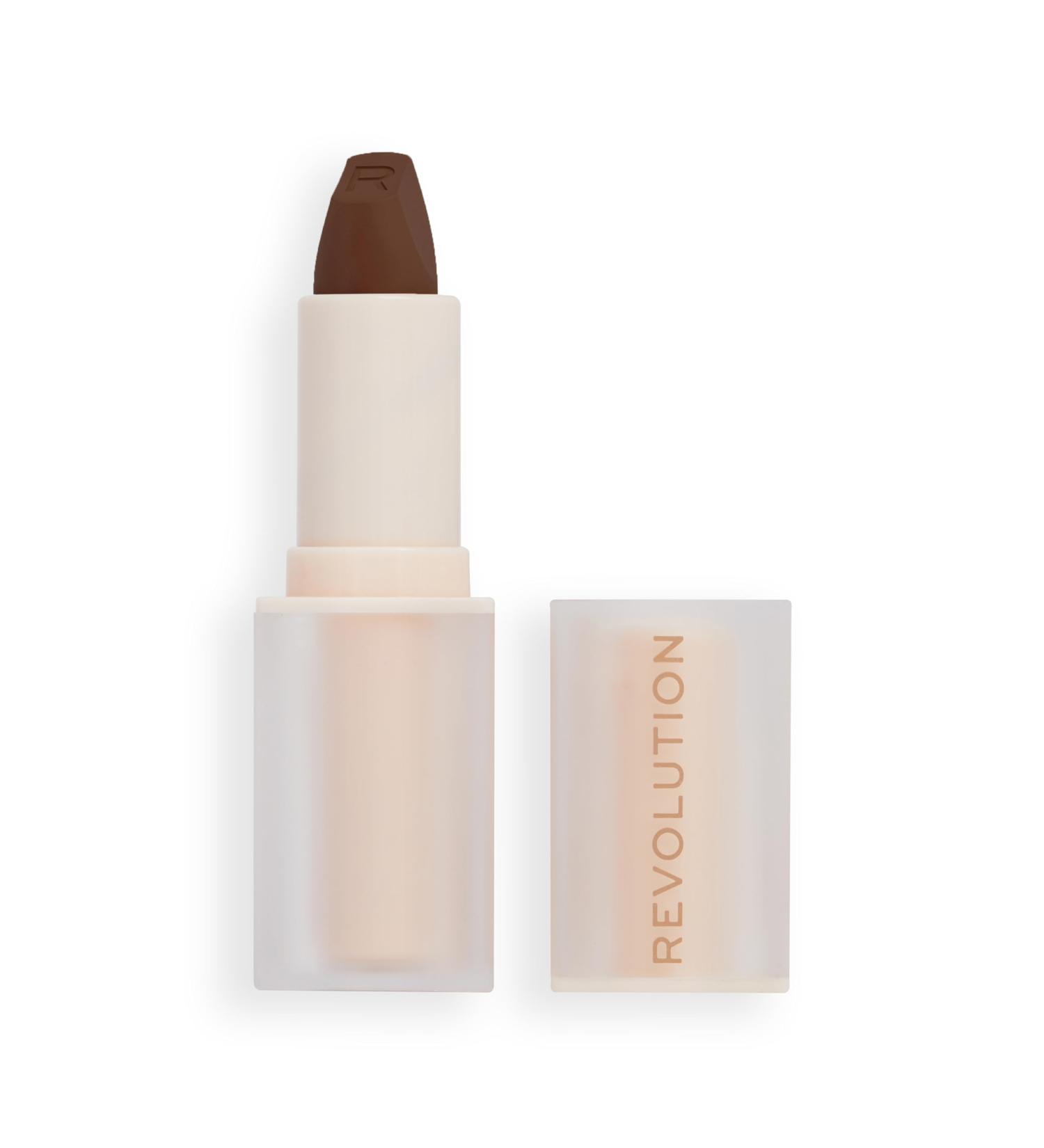 Makeup Revolution Lip Allure Soft Satin Lipstick - Stiletto Brown | Satin-Luxe Finish, All-Day Wear - Buy Online on GoSupps.com