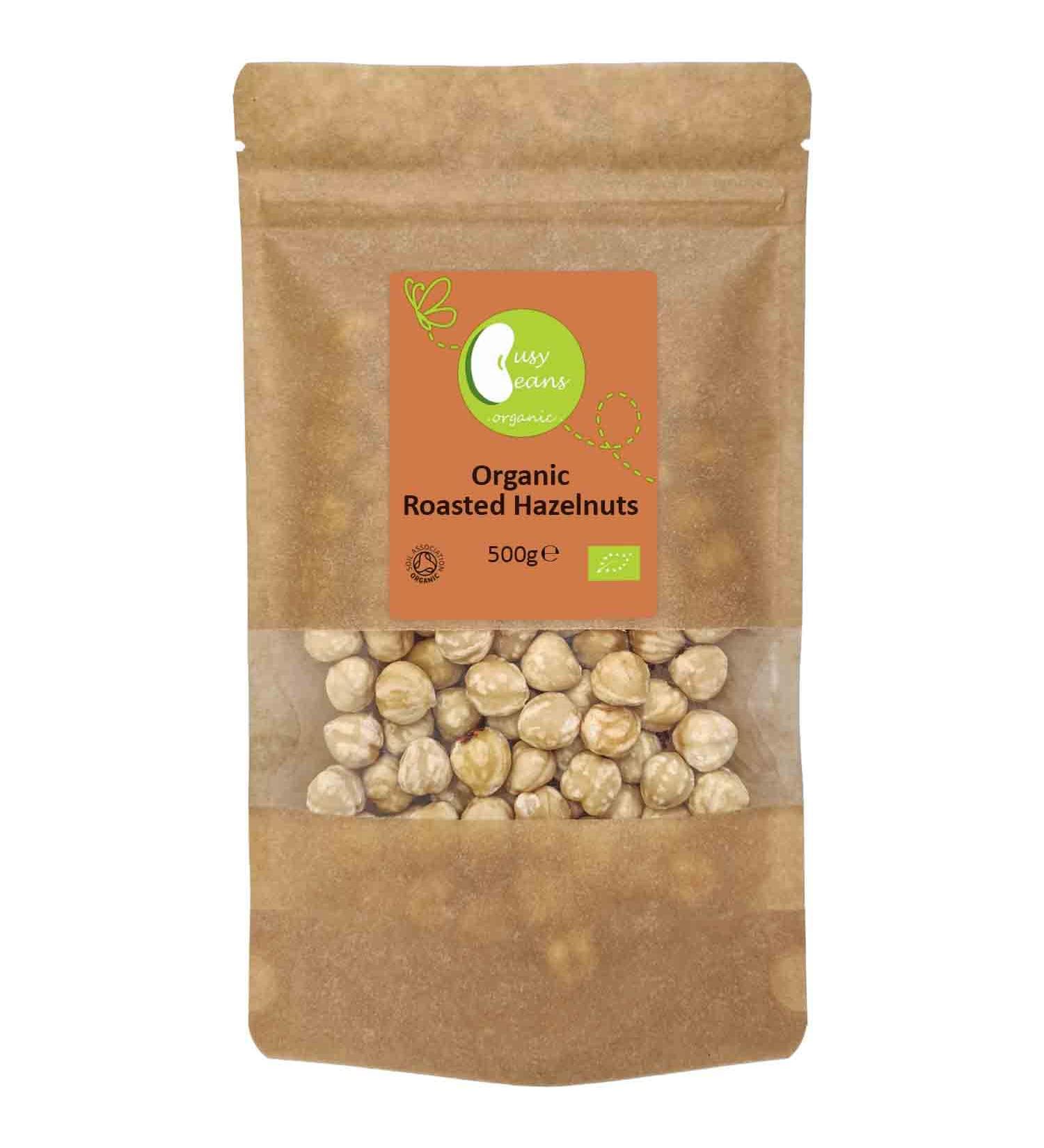 Organic Roasted Hazelnuts - Certified Organic- by Busy Beans Organic (500g) Organic 500g - Buy Online on GoSupps.com