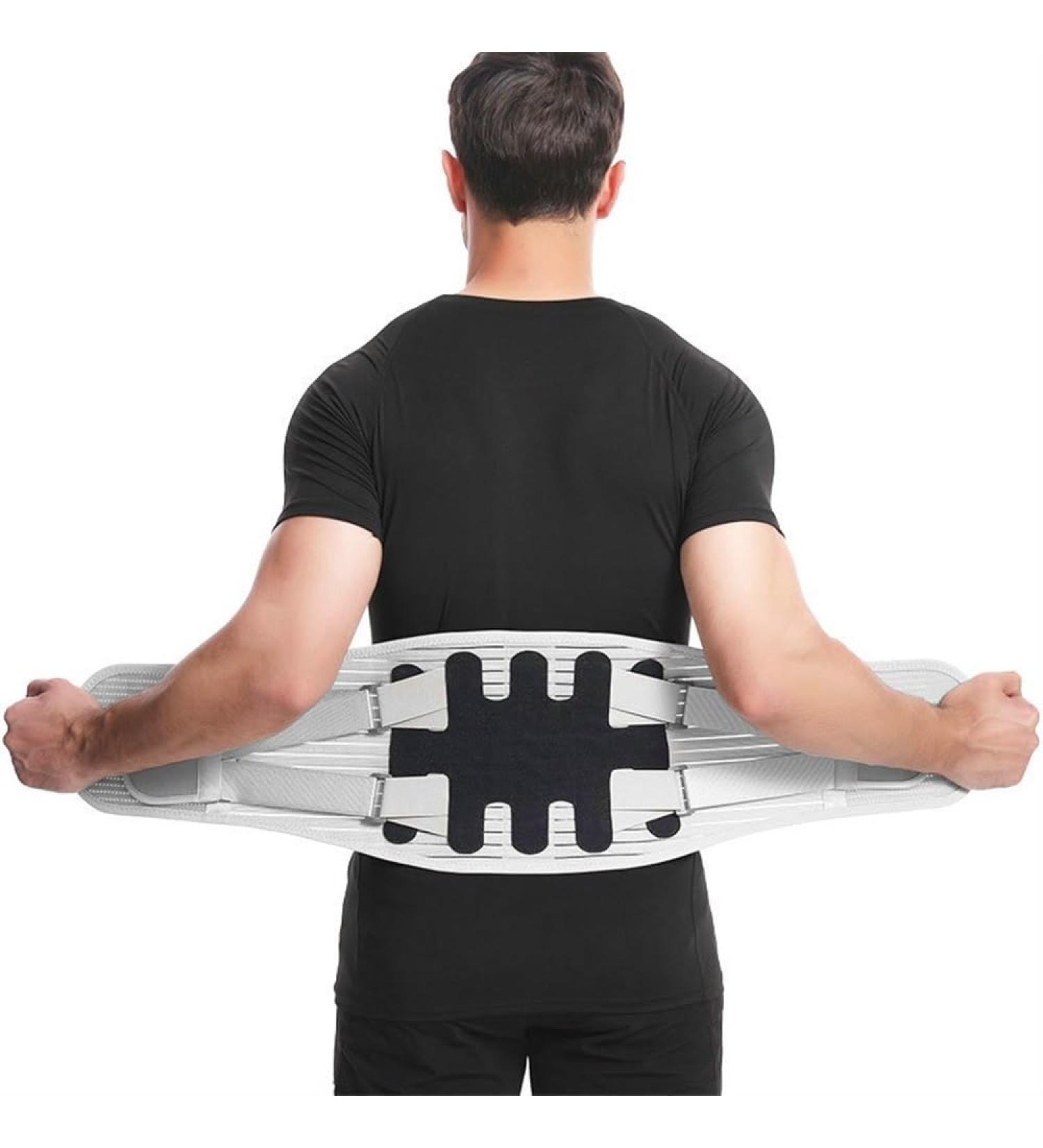 Breathable Adjustable Back Brace | Lumbar Support Belt for Sciatica & Herniated Disc - Small Gray | Pain Relief & Fitness Aid - Buy Online on GoSupps.com