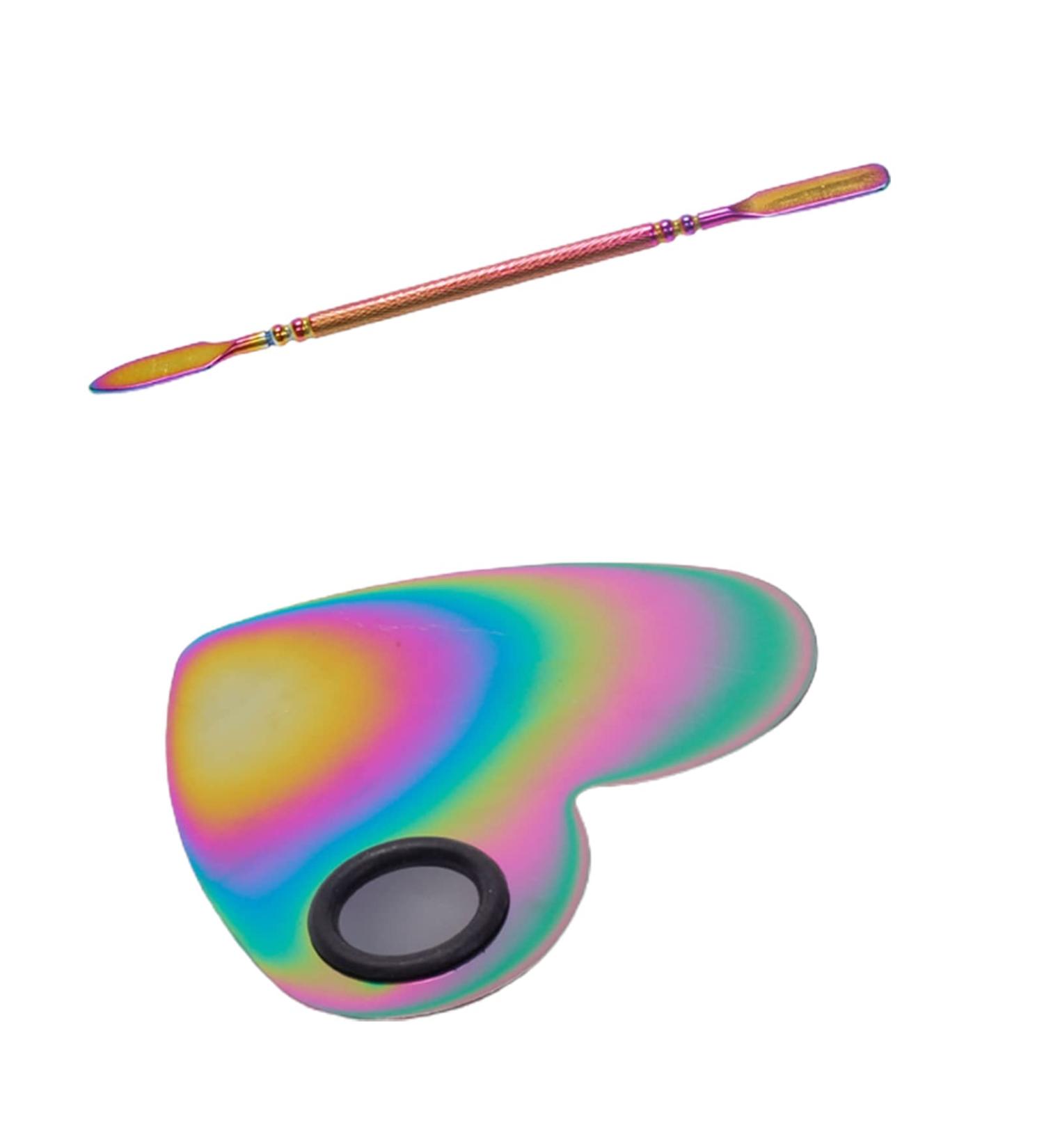 Bodhi2000 Nail Art Palette Set | Stainless Steel Heart Butterfly Color Mixing Plate for Manicure & Nail Art Display - Buy Online on GoSupps.com