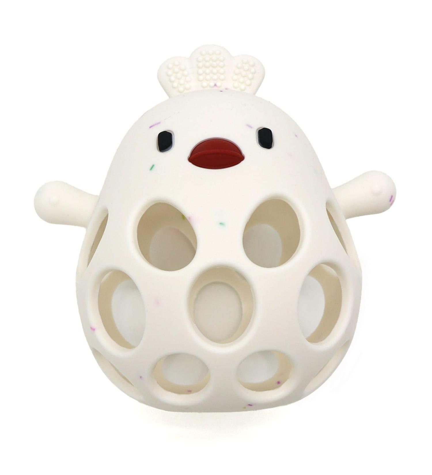 KIAANS Baby Teething Toys - BPA Free Silicone Chick Teether for Babies | Teething & Grasping Toy (White) - Safe International Shipping - Buy Online on GoSupps.com