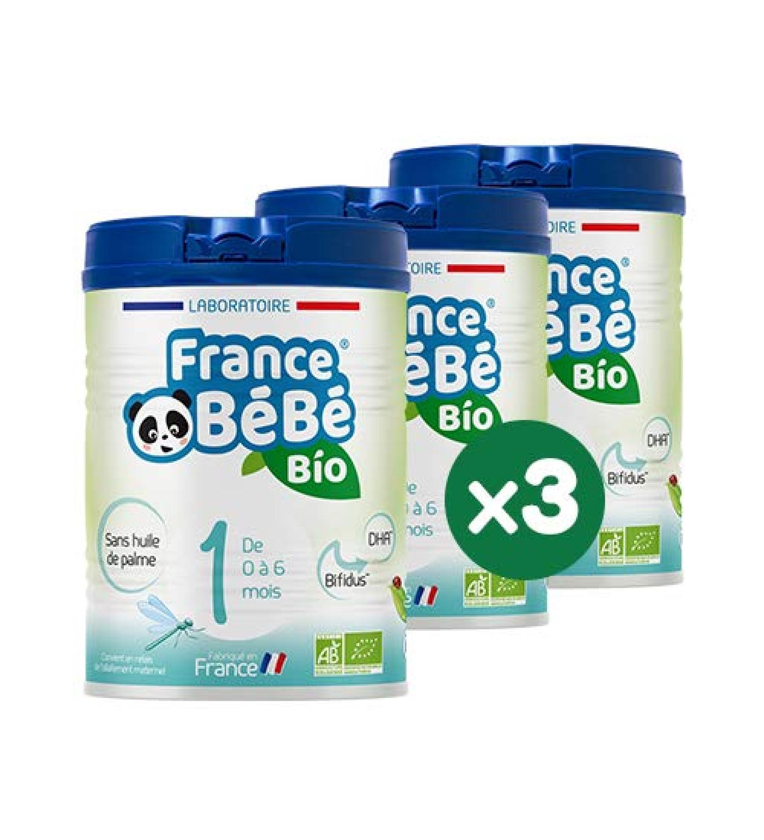 FRANCE B B BIO - Infant milk for babies 1st age powder 0 to 6 months - Milk made in France - BIFIDUS - PALM OIL FREE - Pack 3 boxes of 800g - Buy Online on GoSupps.com