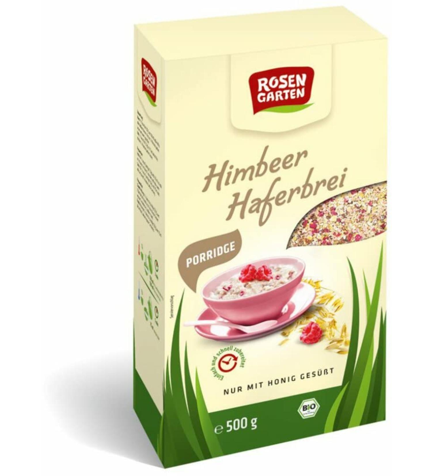 Rosengarten Organic Porridge Raspberry Oatmeal (6 x 500 g) 6 x 500 gr