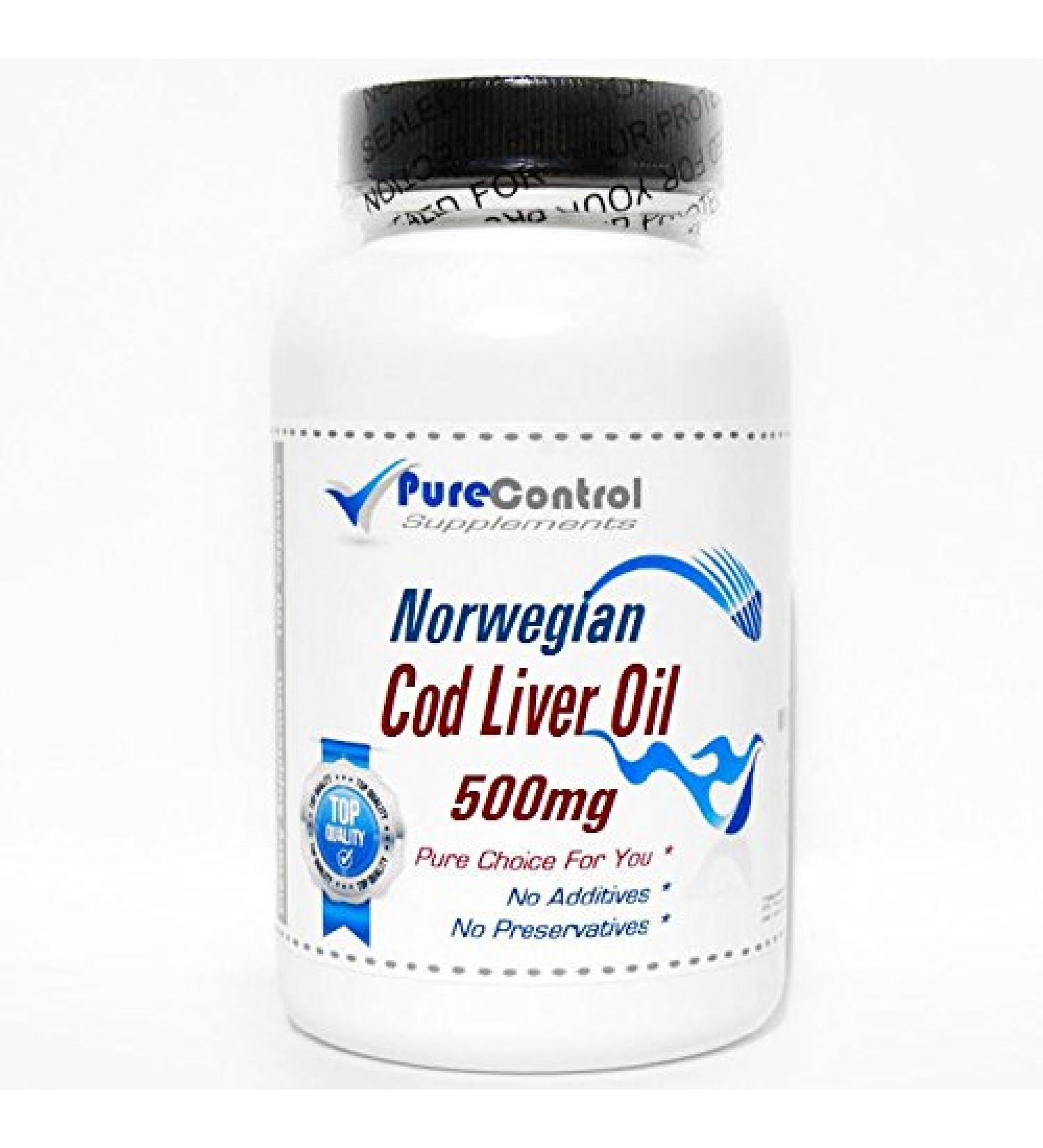 Norwegian Cod Liver Oil Concentrate 500mg // 200 Capsules // Pure // by PureControl Supplements