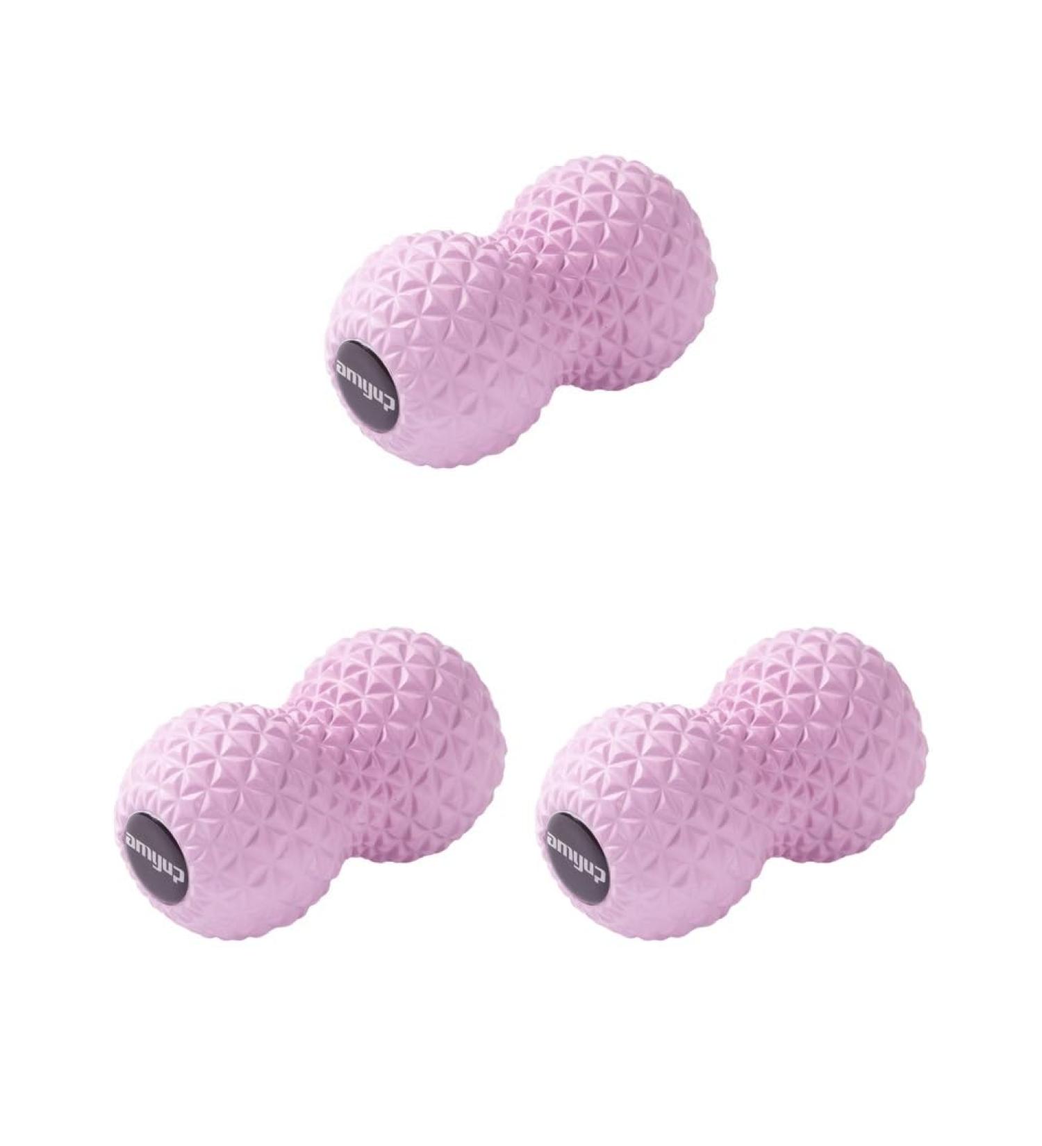 Operbound Massage Ball Set - Double Lacrosse Balls for Self Massage | Back Foot Neck Relief - Pink 9x17 cm (3 Pieces) - Buy Online on GoSupps.com