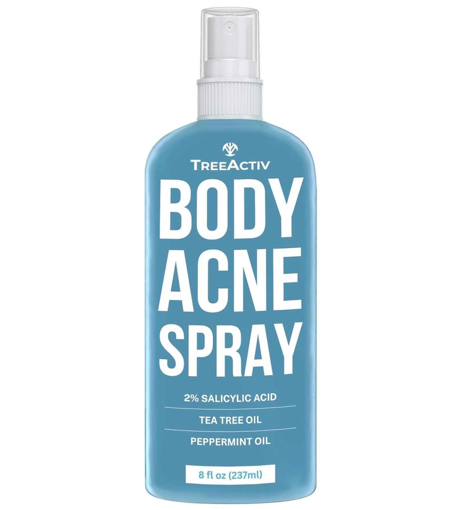 TreeActiv Body & Back Acne Treatment - 2% Salicylic Acid Spray for Cystic Acne Relief | Effective Bacne Spray for Teens & Adults (8 fl oz - Buy Online on GoSupps.com