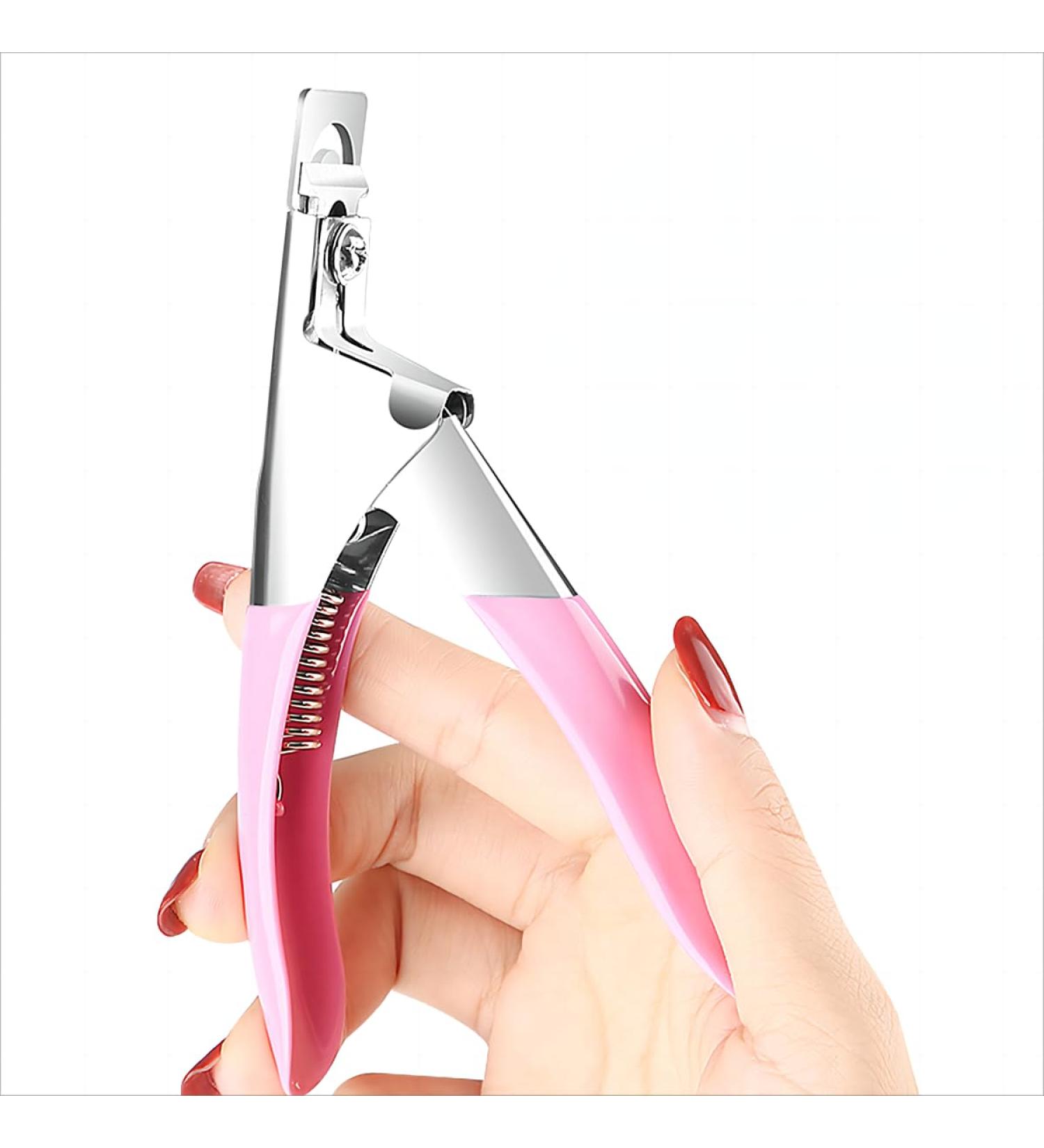 False Nail Tip Clipper Cutter Trimmer - Pink Acrylic Nail Tips Edge Cutter Tool - Buy Online on GoSupps.com